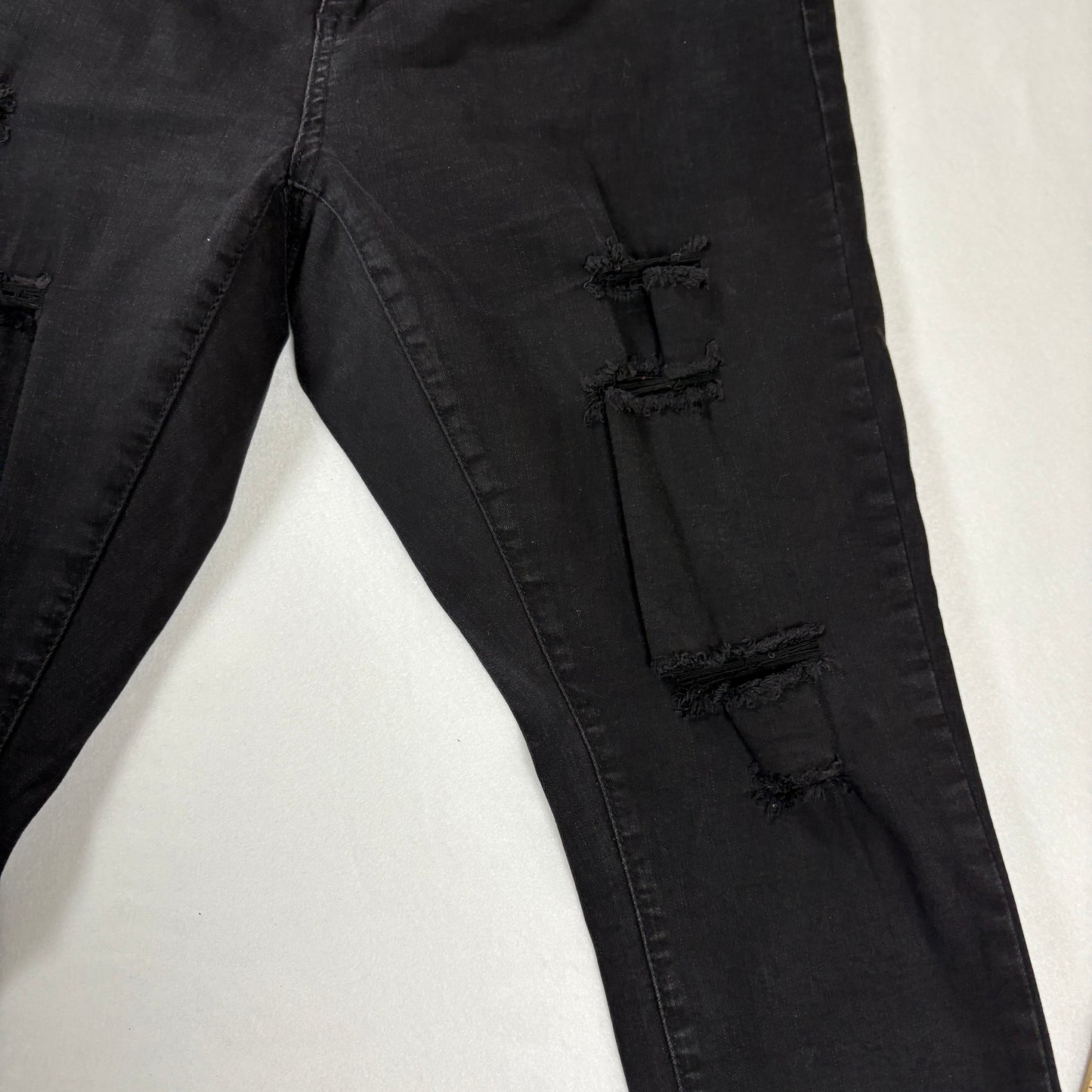 Wax Jean Los Angeles Women’s Skinny Jeans Black Distressed Ripped Denim 16