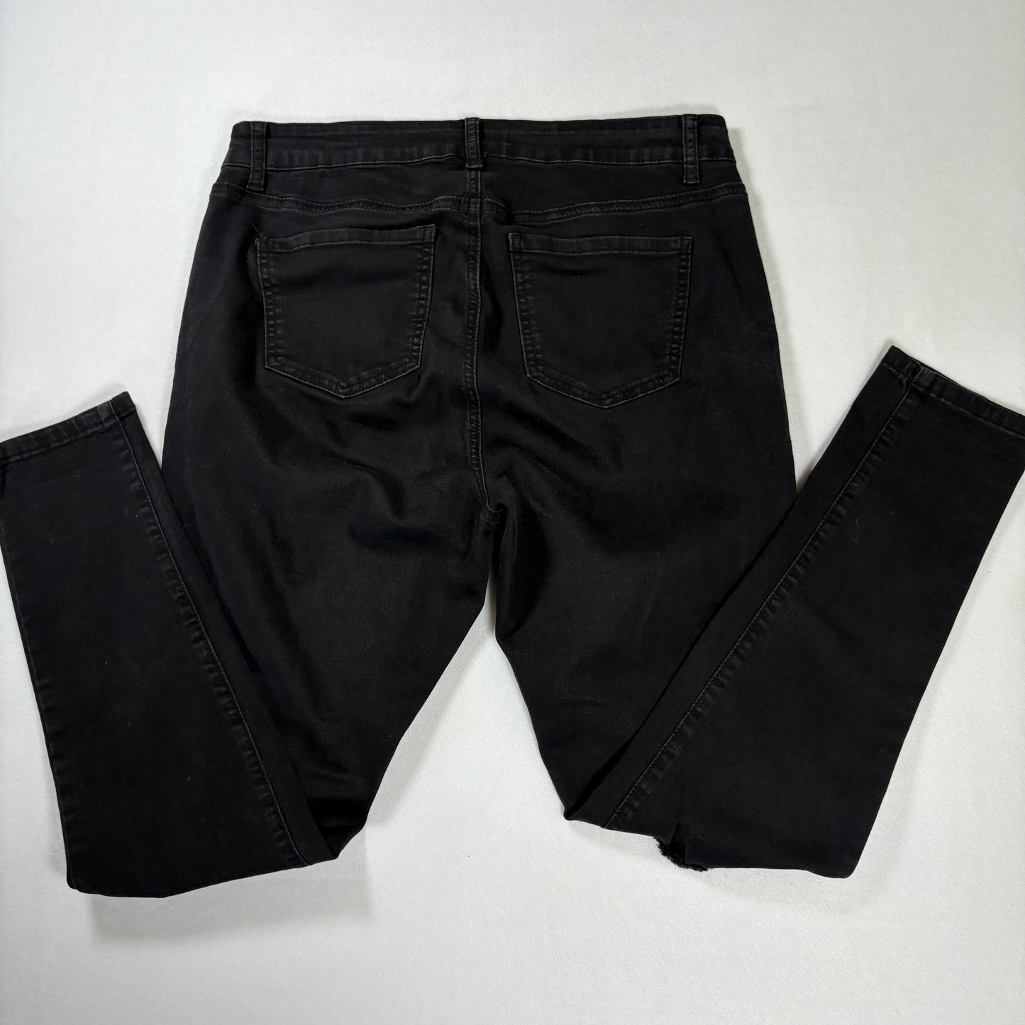 Wax Jean Los Angeles Women’s Skinny Jeans Black Distressed Ripped Denim 16