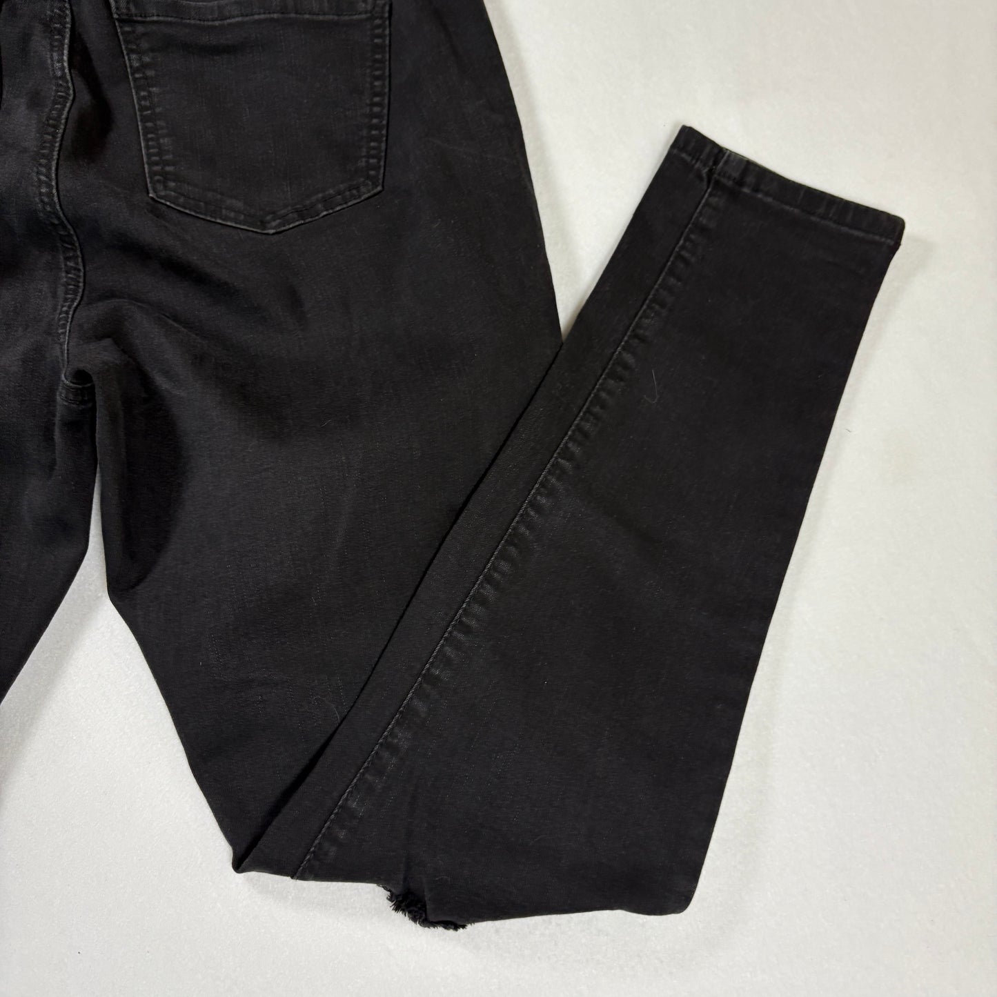 Wax Jean Los Angeles Women’s Skinny Jeans Black Distressed Ripped Denim 16