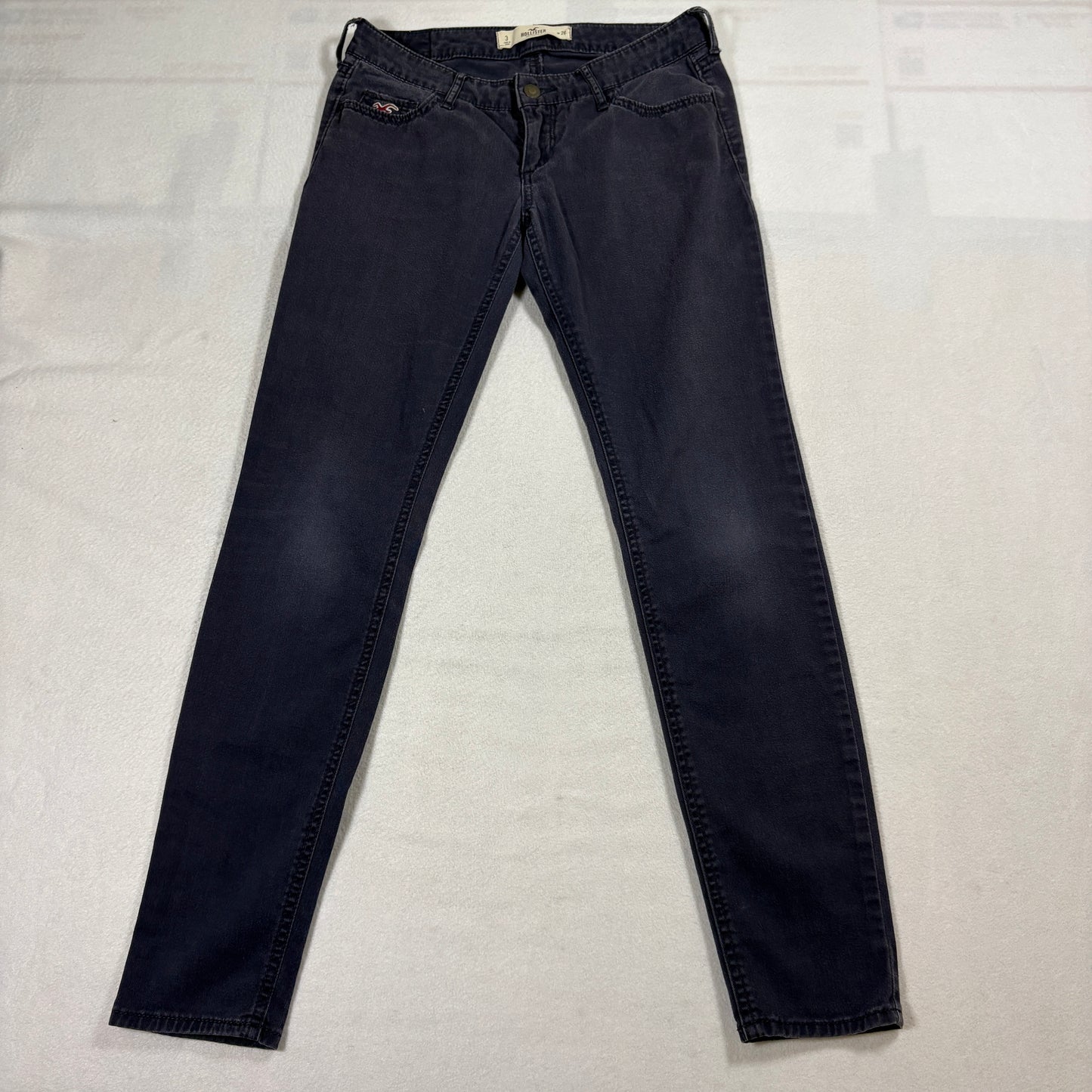 Hollister Womens Jeans Size 3 W26 Dark Wash Skinny Fit Stretch Denim Y2K Style