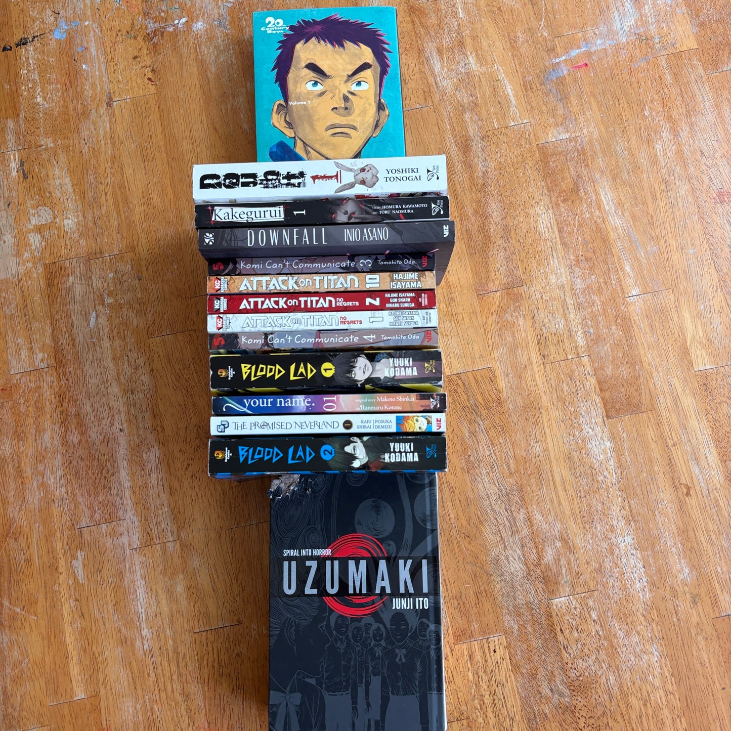 Manga Lot 14 Books Attack On Titan Komi Uzumaki Promised Neverland Blood Lad