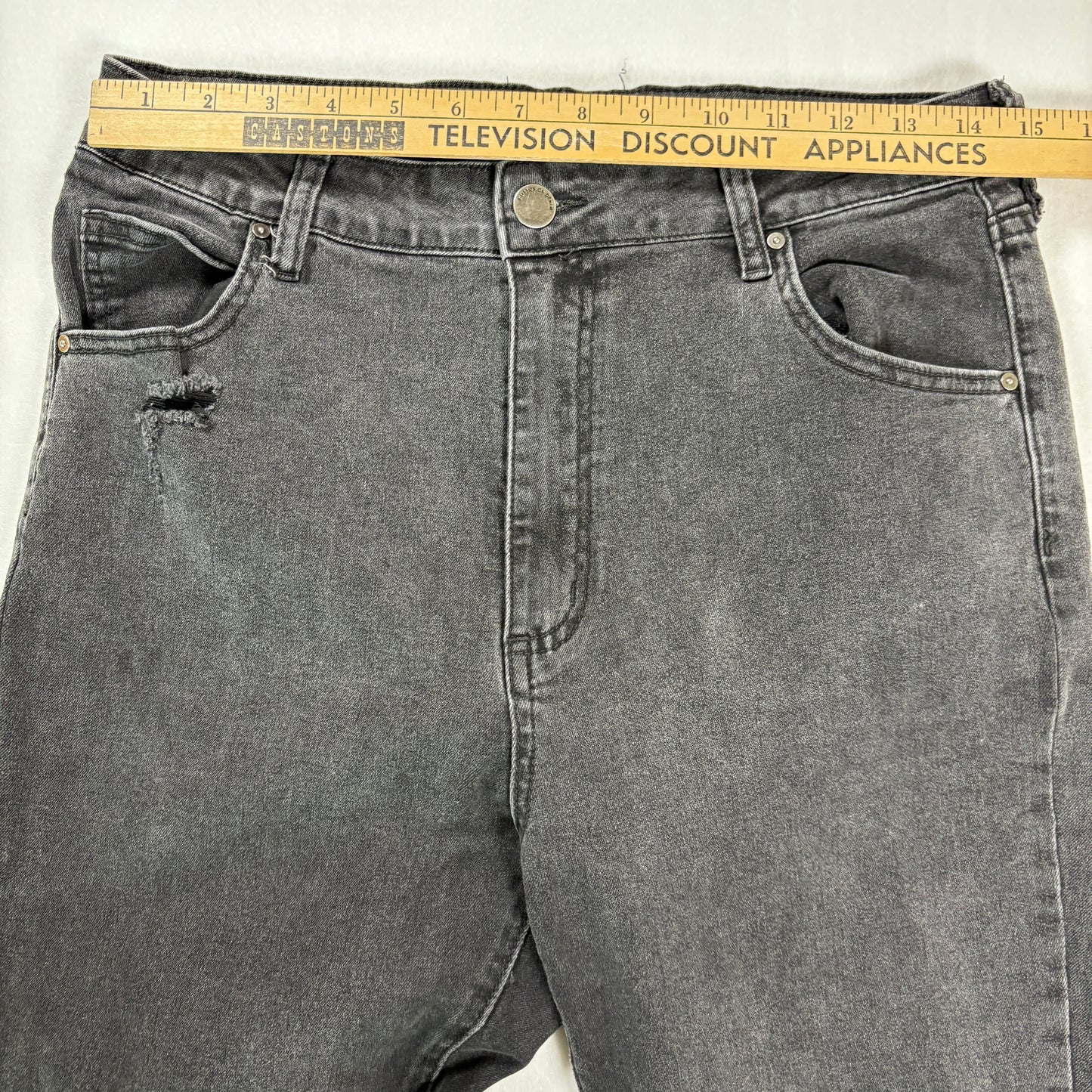 Cotton On Jeans Women’s 10 US Black High Rise Skinny Distressed Raw Hem
