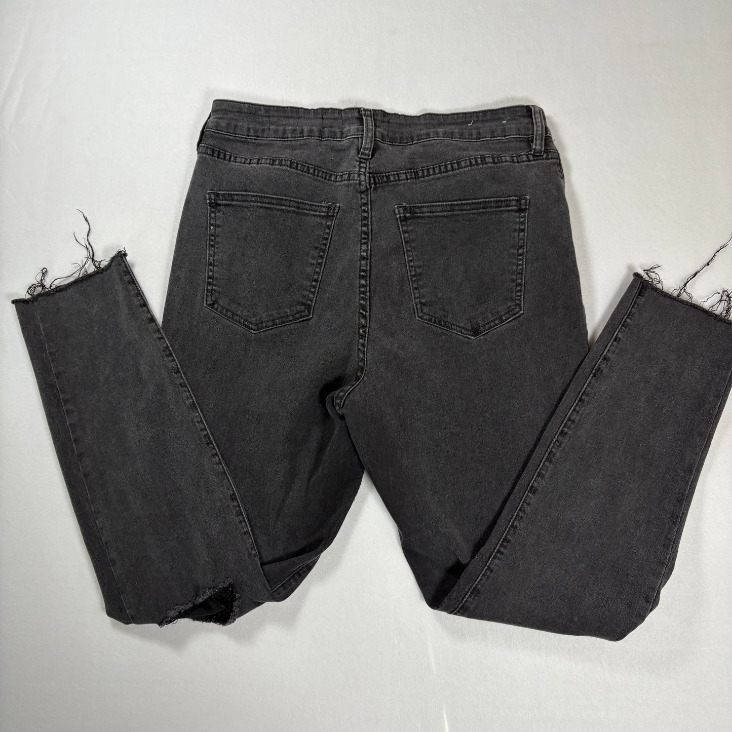 Cotton On Jeans Women’s 10 US Black High Rise Skinny Distressed Raw Hem