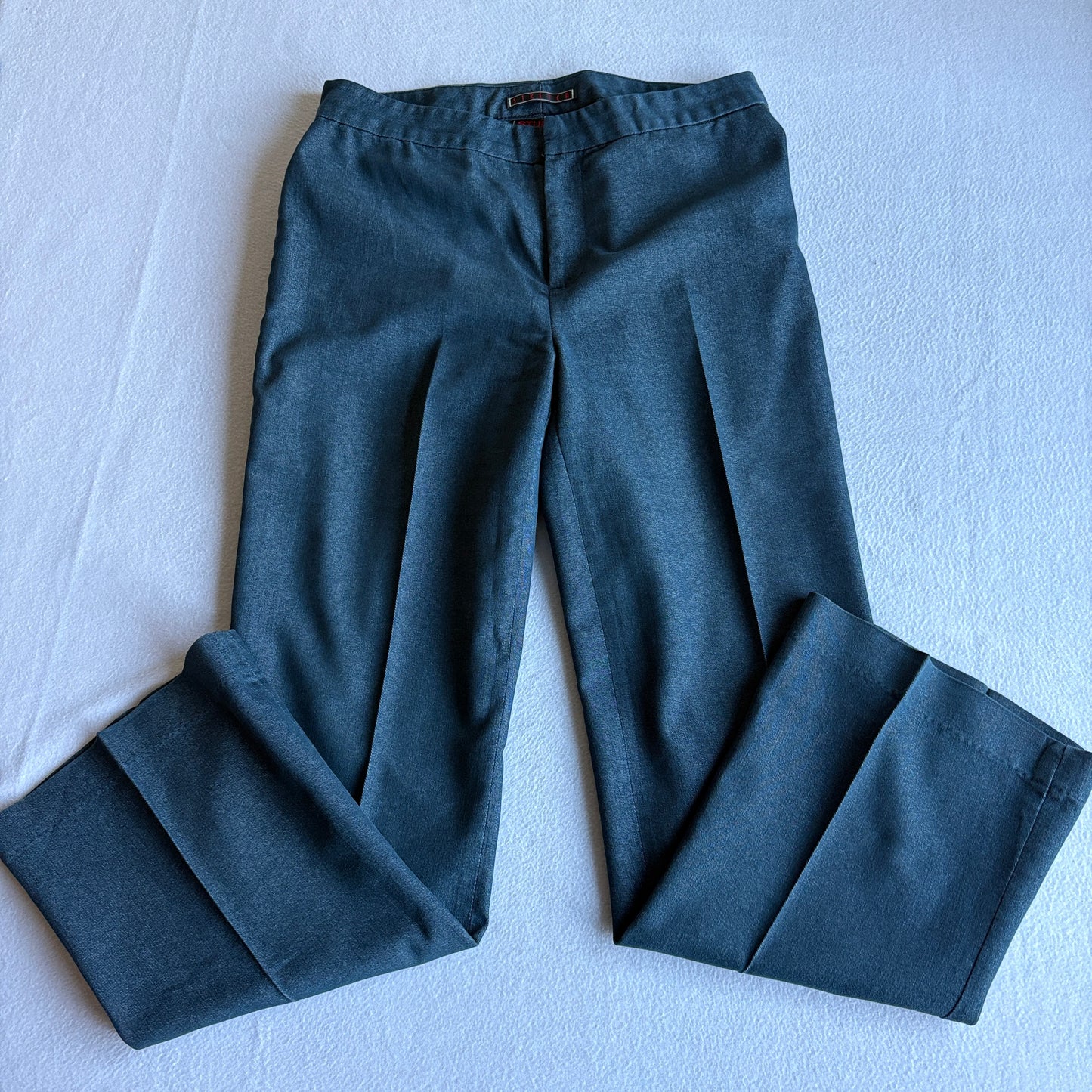 Stretch By Ruth Schade Womens Dress Pants Blue High Rise Wide Leg Trouser Sz 10