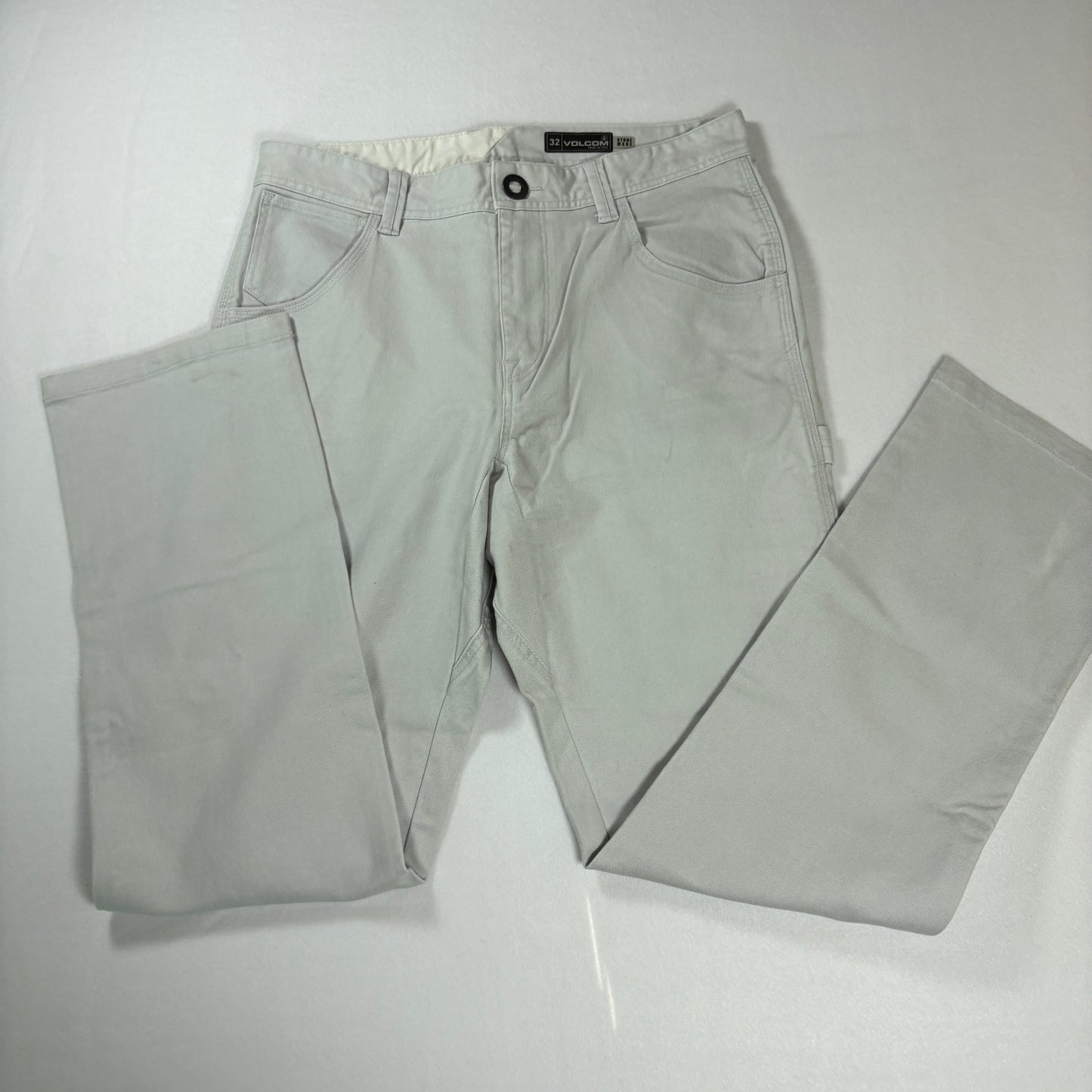 Volcom Pants Men’s 32 Gray Stone Made Straight Leg Casual Skate Baggy