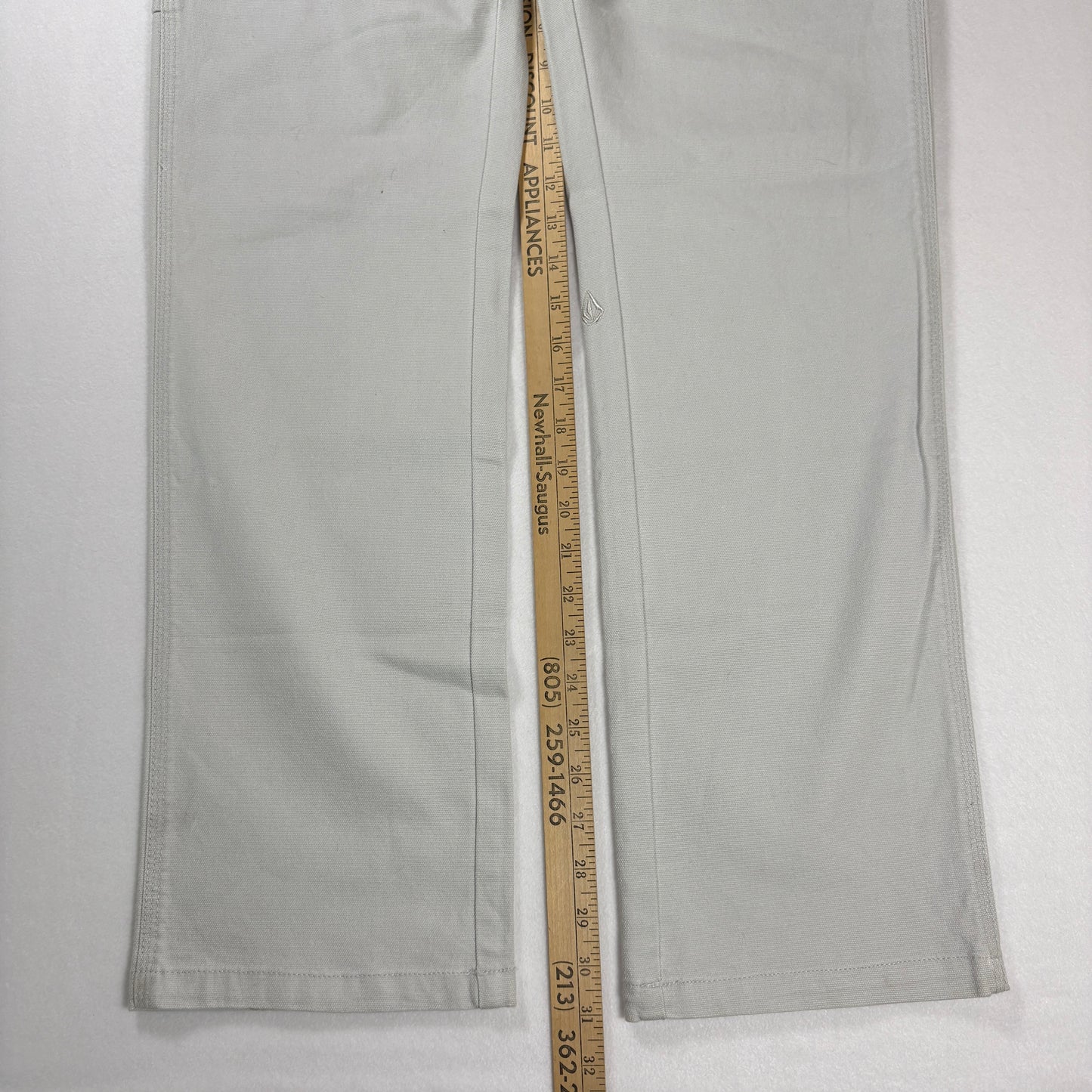 Volcom Pants Men’s 32 Gray Stone Made Straight Leg Casual Skate Baggy