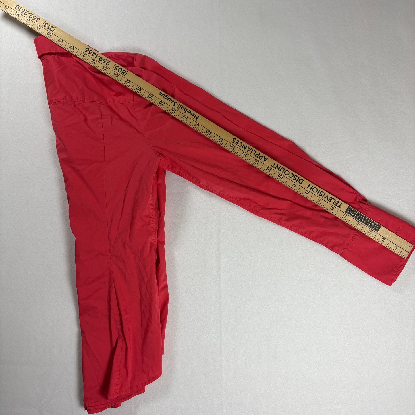 Calvin Klein Women’s Button Up Shirt Red Long Sleeve Collared Blouse Medium