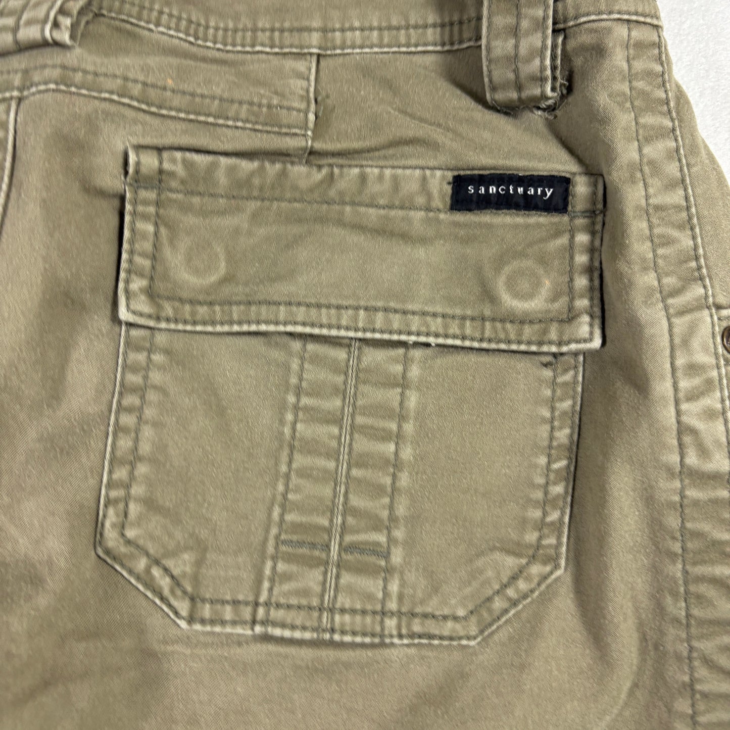 Sanctuary Womens Cargo Pants 25 Green Utility Y2K Grunge Military Streetwear