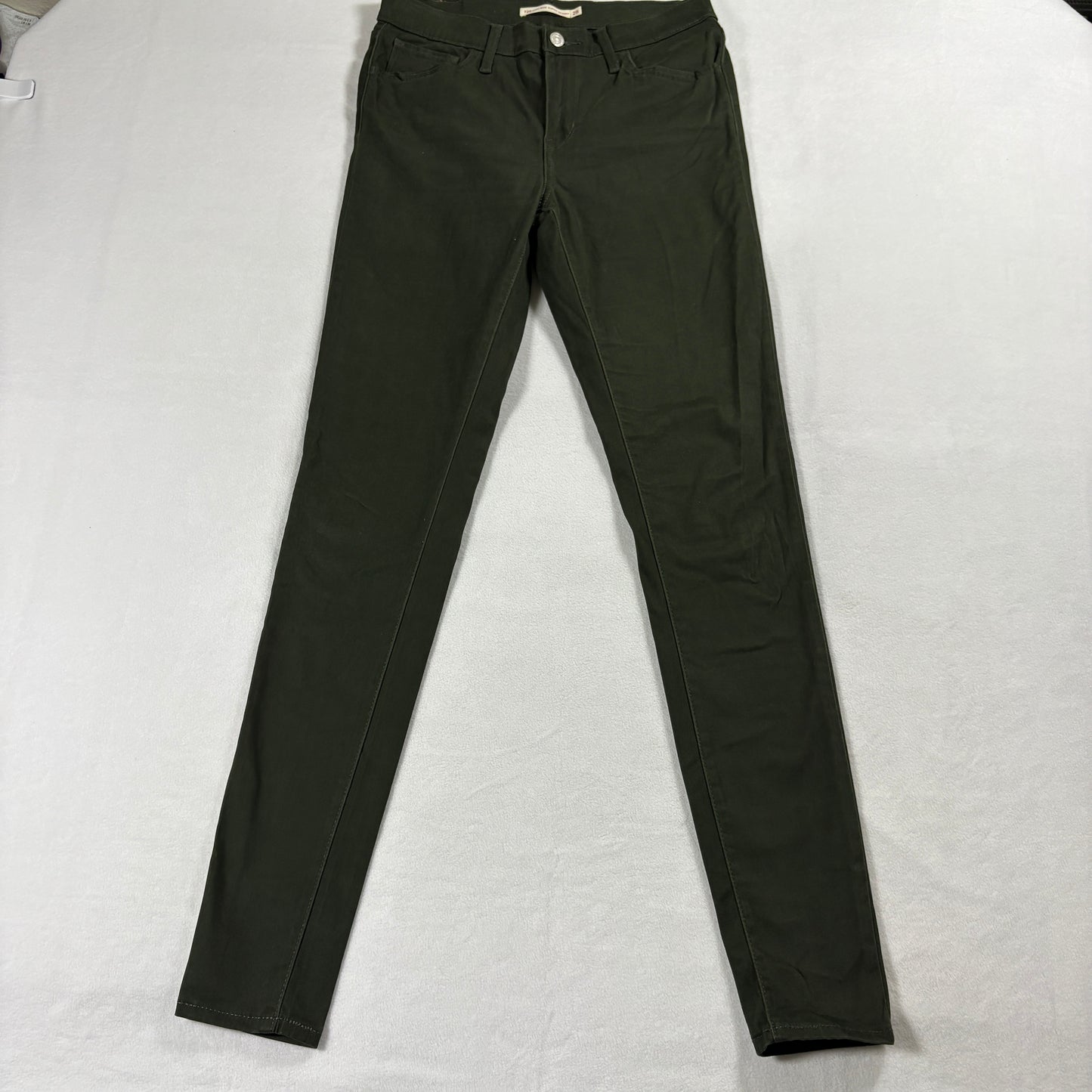 Levi's Jeans Womens 720 High Rise Super Skinny W28 L32 Olive Green Y2K Stretch !