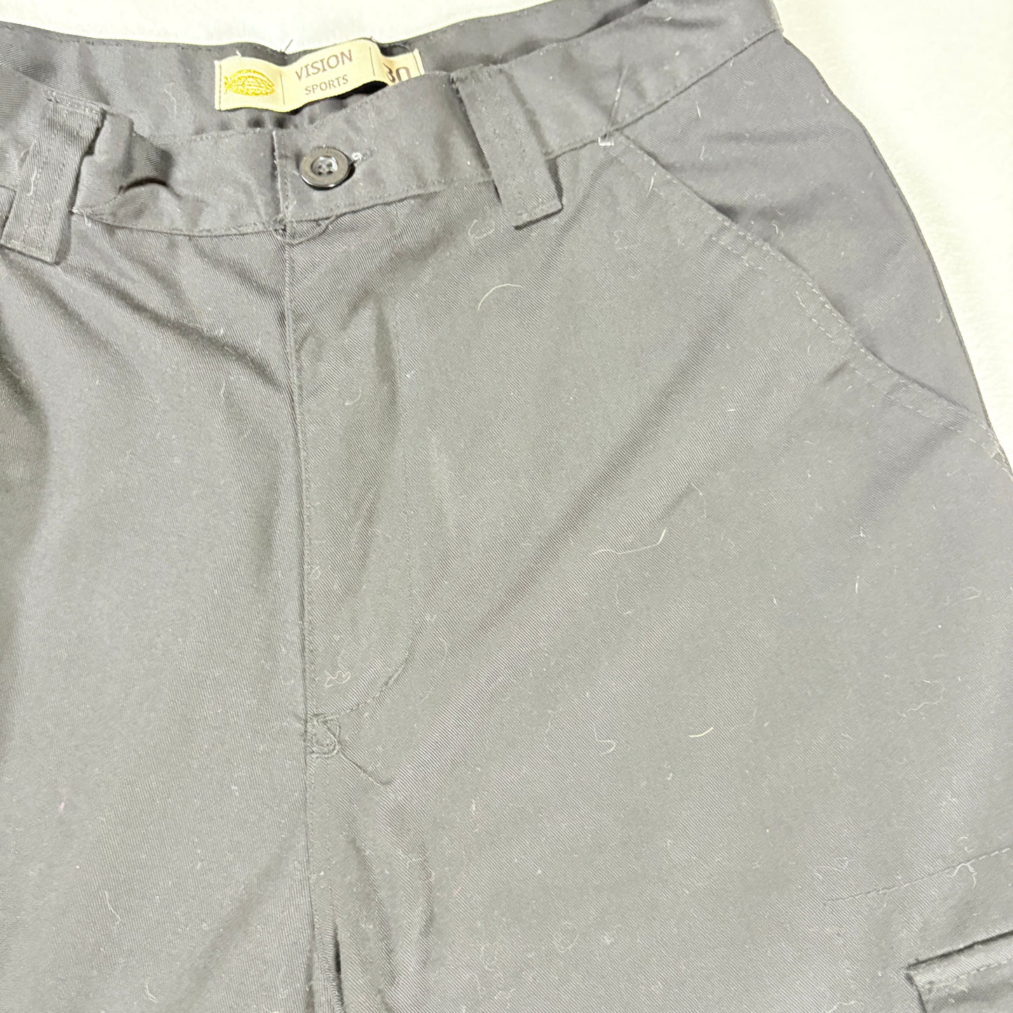 Vision Sports Men’s Cargo Shorts Black Size 30 Utility Pockets Casual