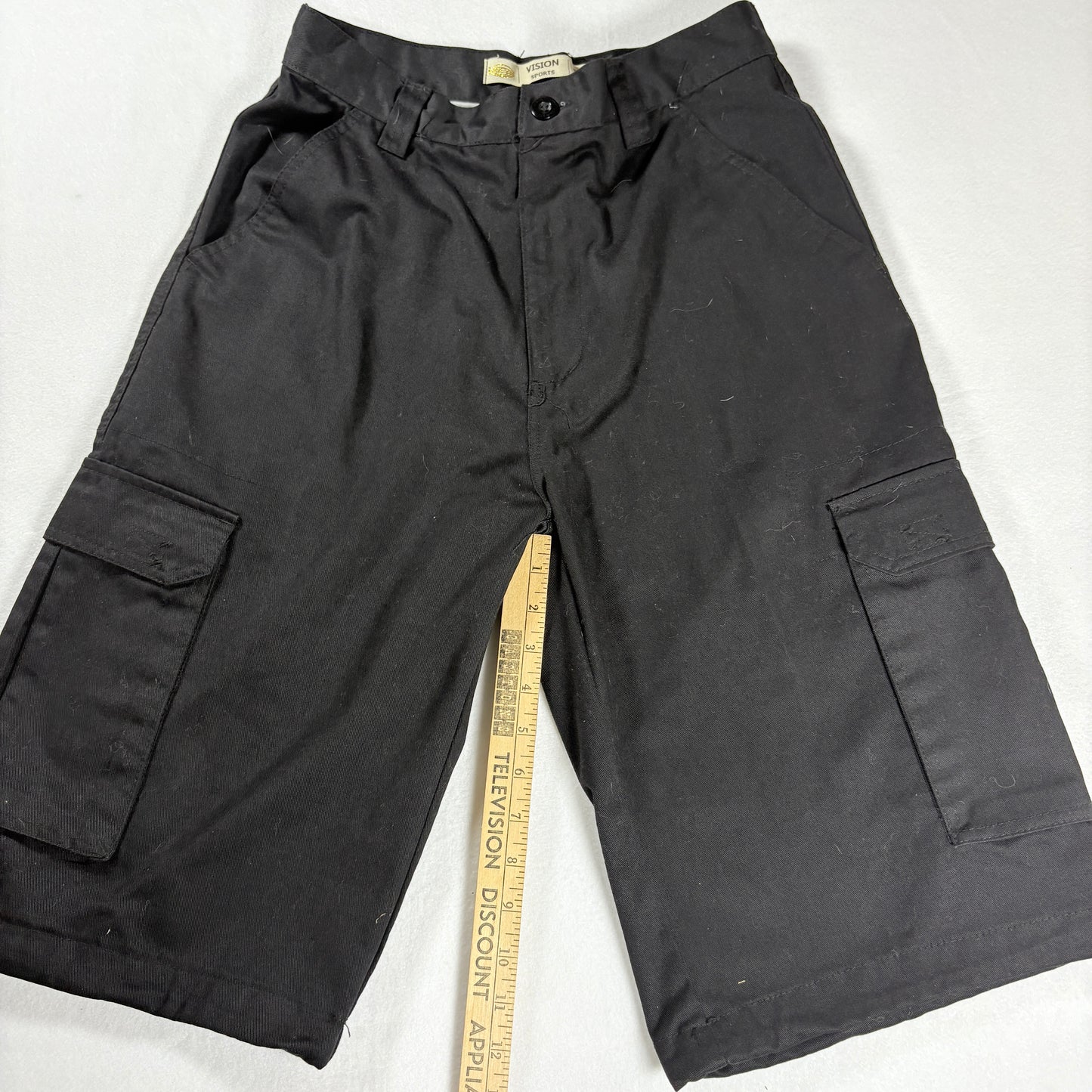 Vision Sports Men’s Cargo Shorts Black Size 30 Utility Pockets Casual
