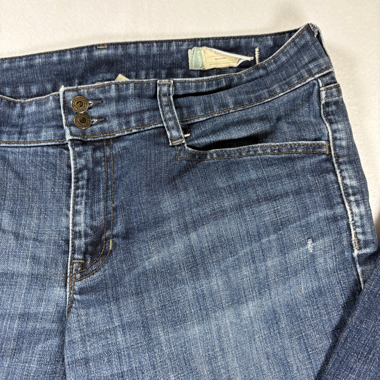 Women’s Blue Jeans Bootcut Flare Denim Pants Size 12A Dark Wash Stretch