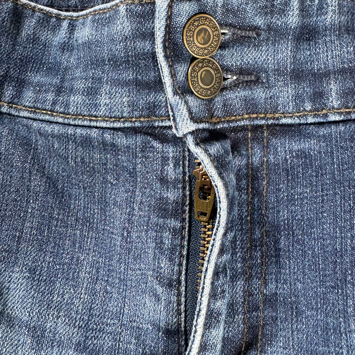 Women’s Blue Jeans Bootcut Flare Denim Pants Size 12A Dark Wash Stretch