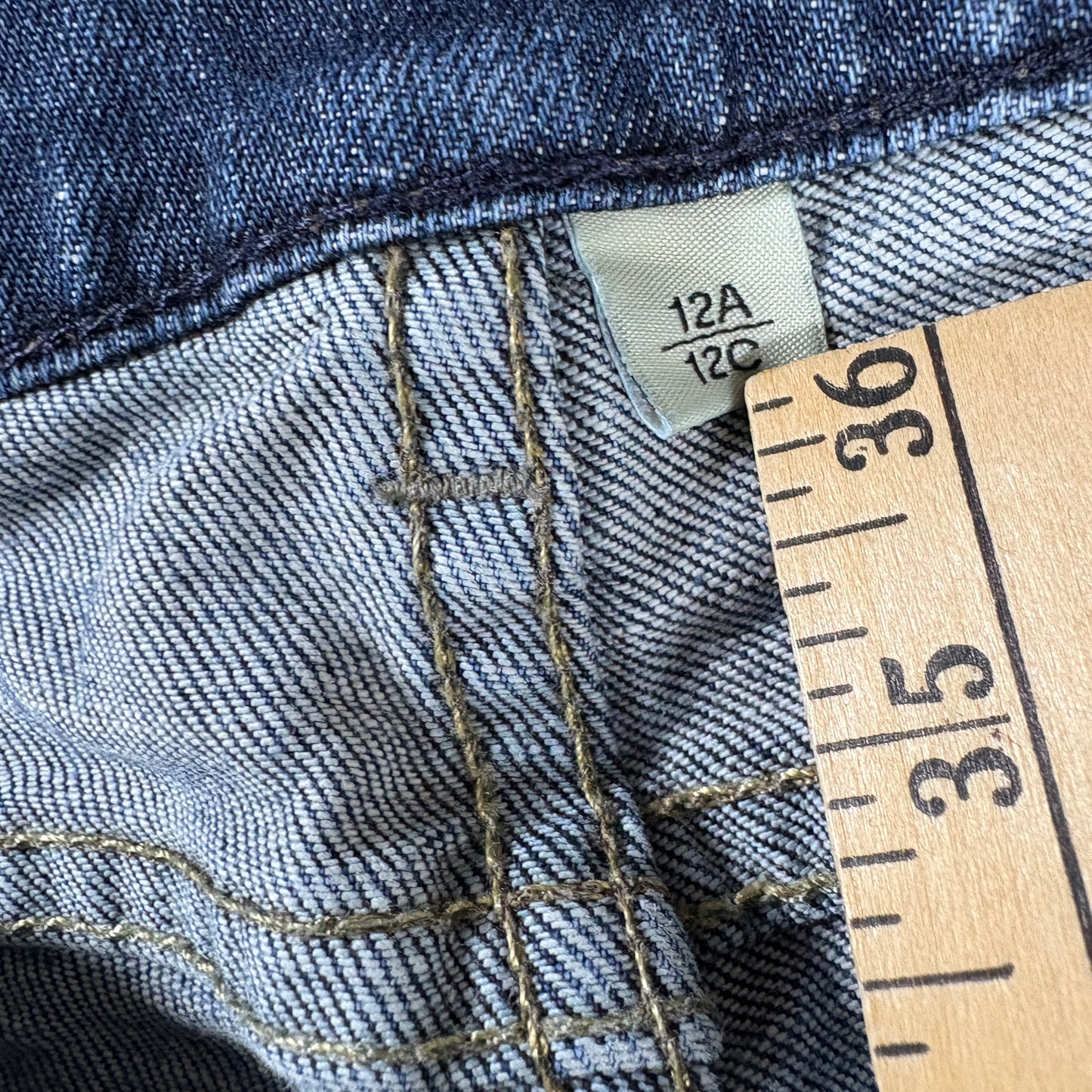Women’s Blue Jeans Bootcut Flare Denim Pants Size 12A Dark Wash Stretch