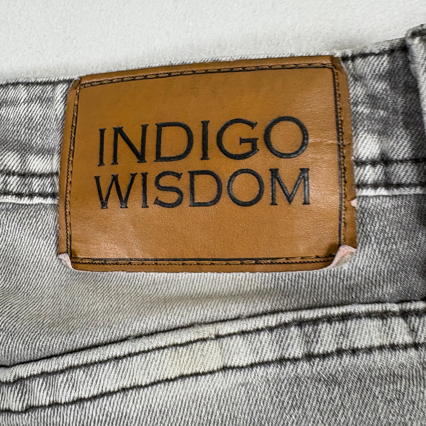 Indigo Wisdom Mens Jeans 32x30 Gray Distressed Denim Slim Fit Y2K Grunge Vintage