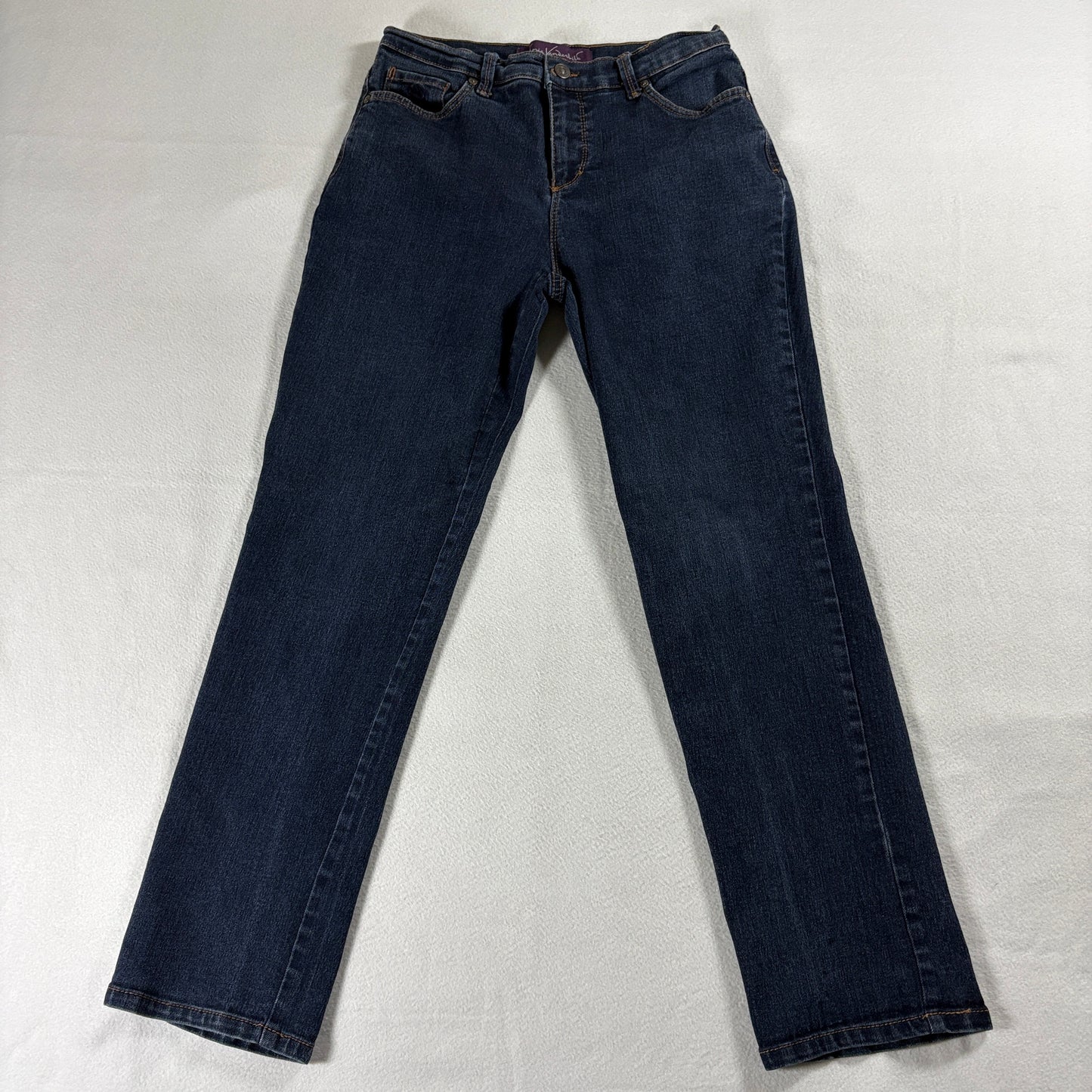 Gloria Vanderbilt Amanda Womens Jeans Size 4 Classic Taper Dark Wash Stretch Denim