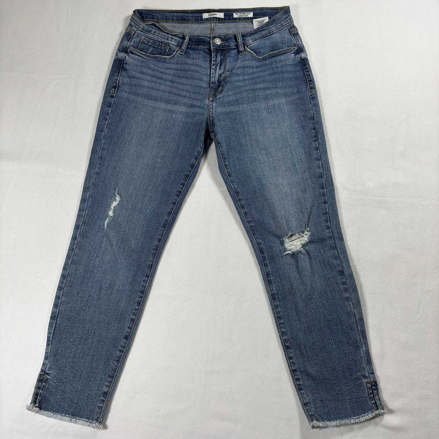 Vintage Style Jeans Womens Size 6 28 Blue Distressed Skinny Crop Retro Look Y2K!