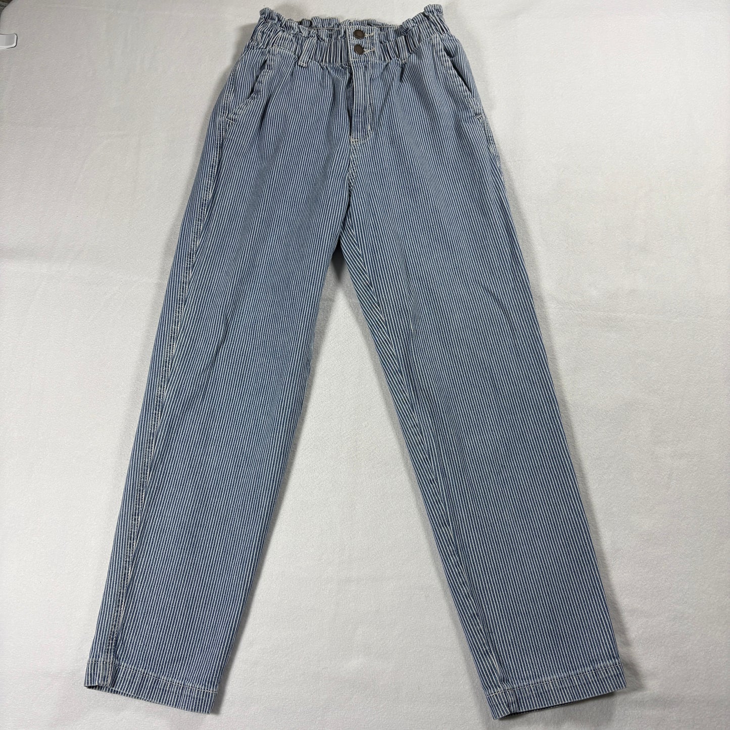 Vintage Style Pants Womens Size 2 Blue Pinstripe Paperbag Retro Look HighRise!!