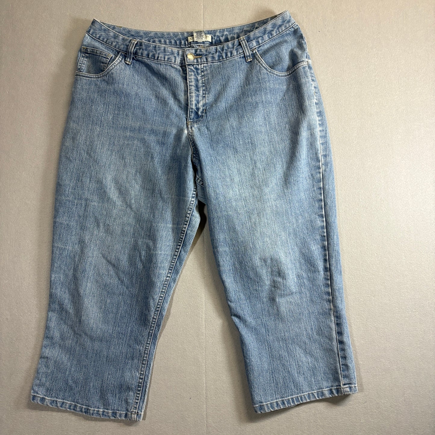 Cherokee Capri Jeans Womens 16 Blue Stretch Denim Cropped Casual Y2K Pants 34x21