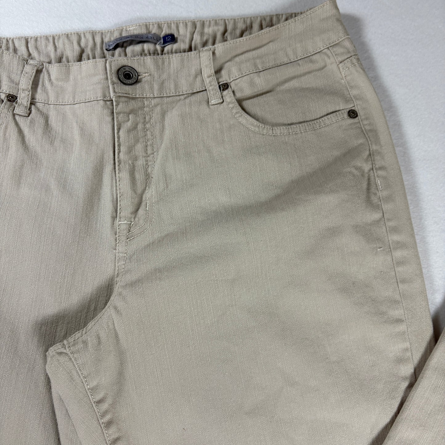 Bandolino Blu Jeans Women’s 12 Beige Khaki Straight Leg Casual Pants