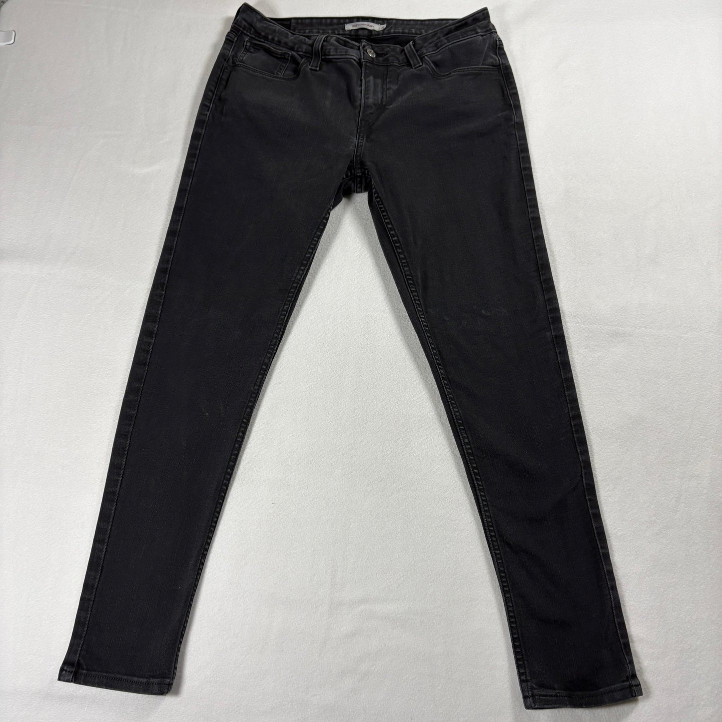 Vintage Levi's 535 Jeans Womens 31 Black Super Skinny Retro Y2K Streetwear Look!