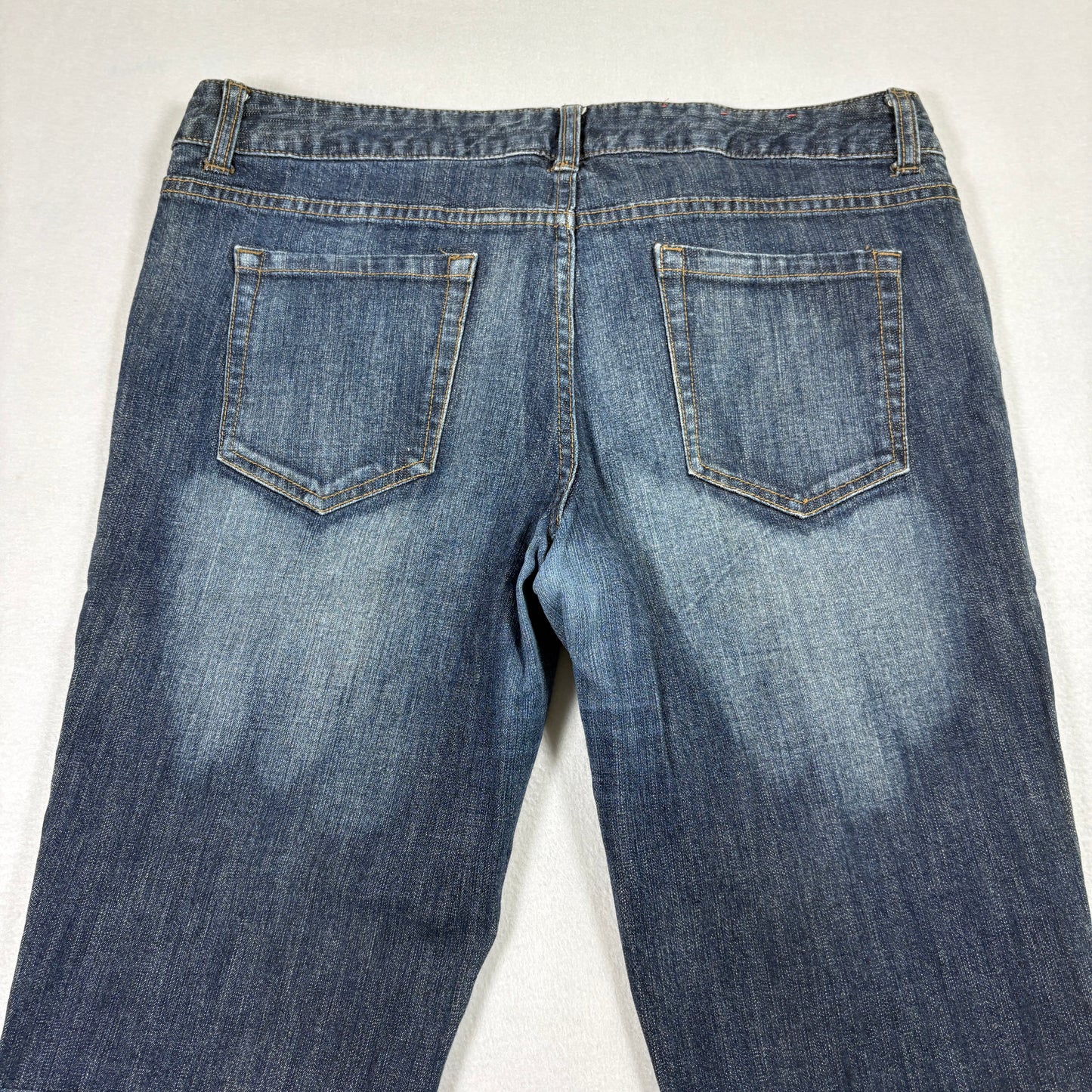 Mossimo womens denim capris size 15 blue jeans cuffed Y2K grunge 90s stretch