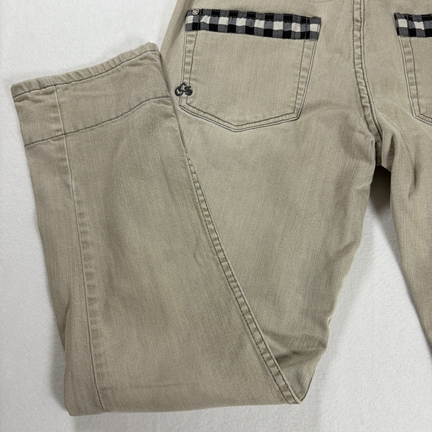 CCS Jeans Men’s 32x30 Beige Khaki Straight Leg Skate Pants Plaid Tr