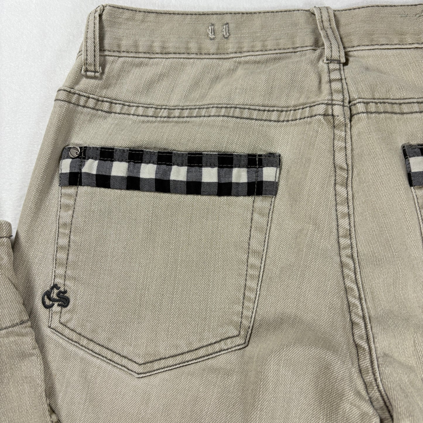 CCS Jeans Men’s 32x30 Beige Khaki Straight Leg Skate Pants Plaid Tr
