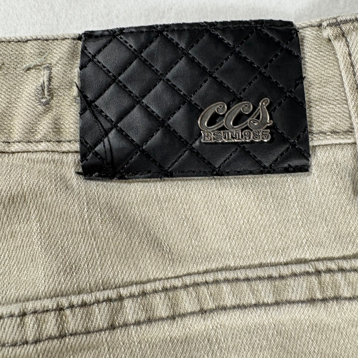 CCS Jeans Men’s 32x30 Beige Khaki Straight Leg Skate Pants Plaid Tr