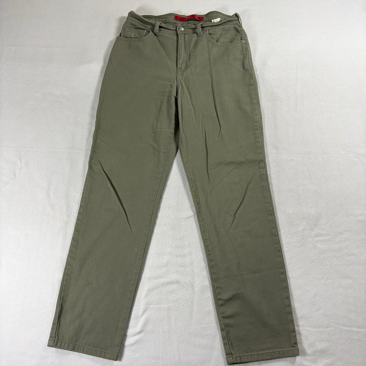 Gloria Vanderbilt Womens Olive Green Straight Leg Jeans Stretch Denim Size 8