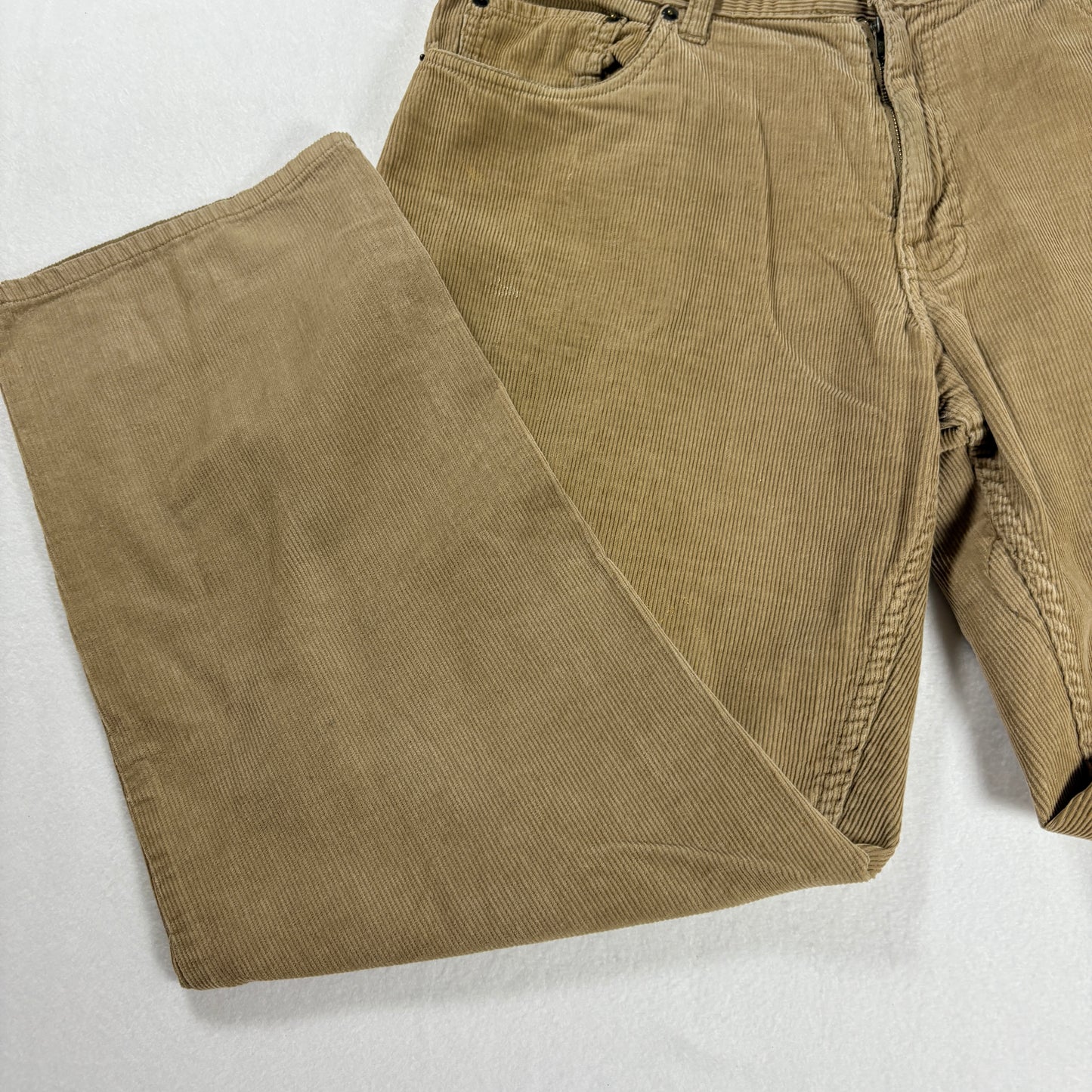 Branok Jeans Men’s 34x29 Tan Corduroy Baggy Straight Leg Pants Casual