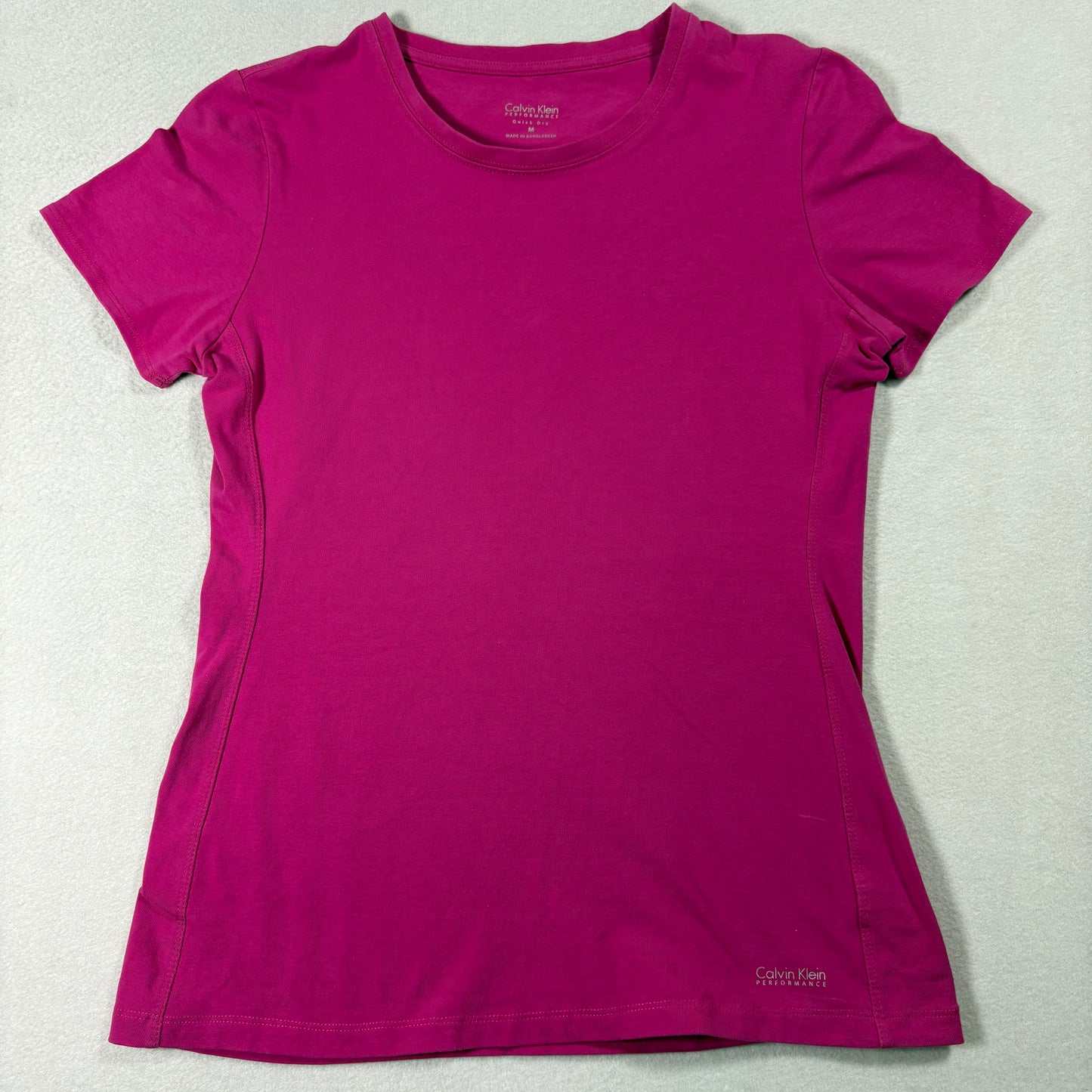 Calvin Klein Performance Pink Quick Dry T Shirt Womens M Activewear Top
