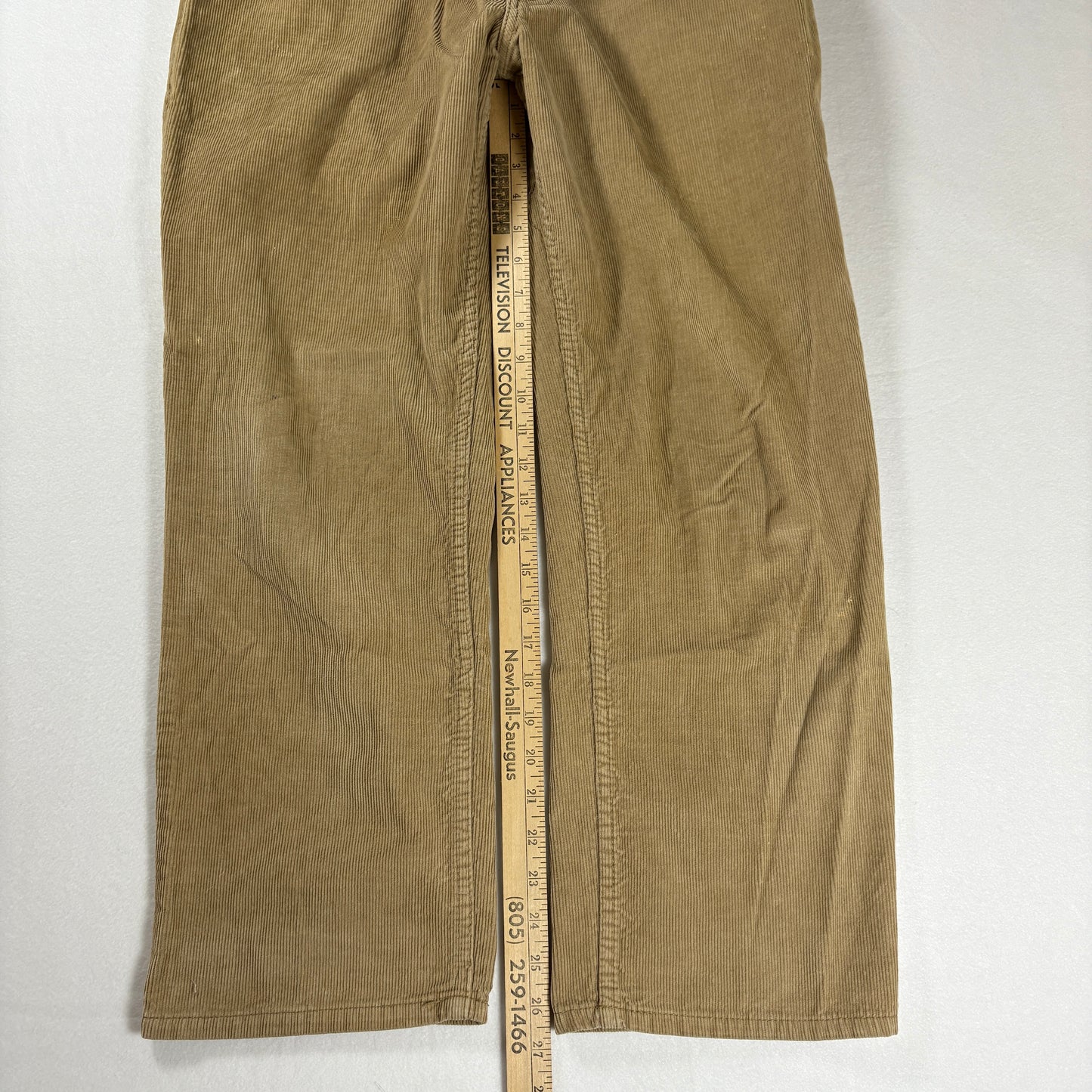 Branok Jeans Men’s 34x29 Tan Corduroy Baggy Straight Leg Pants Casual
