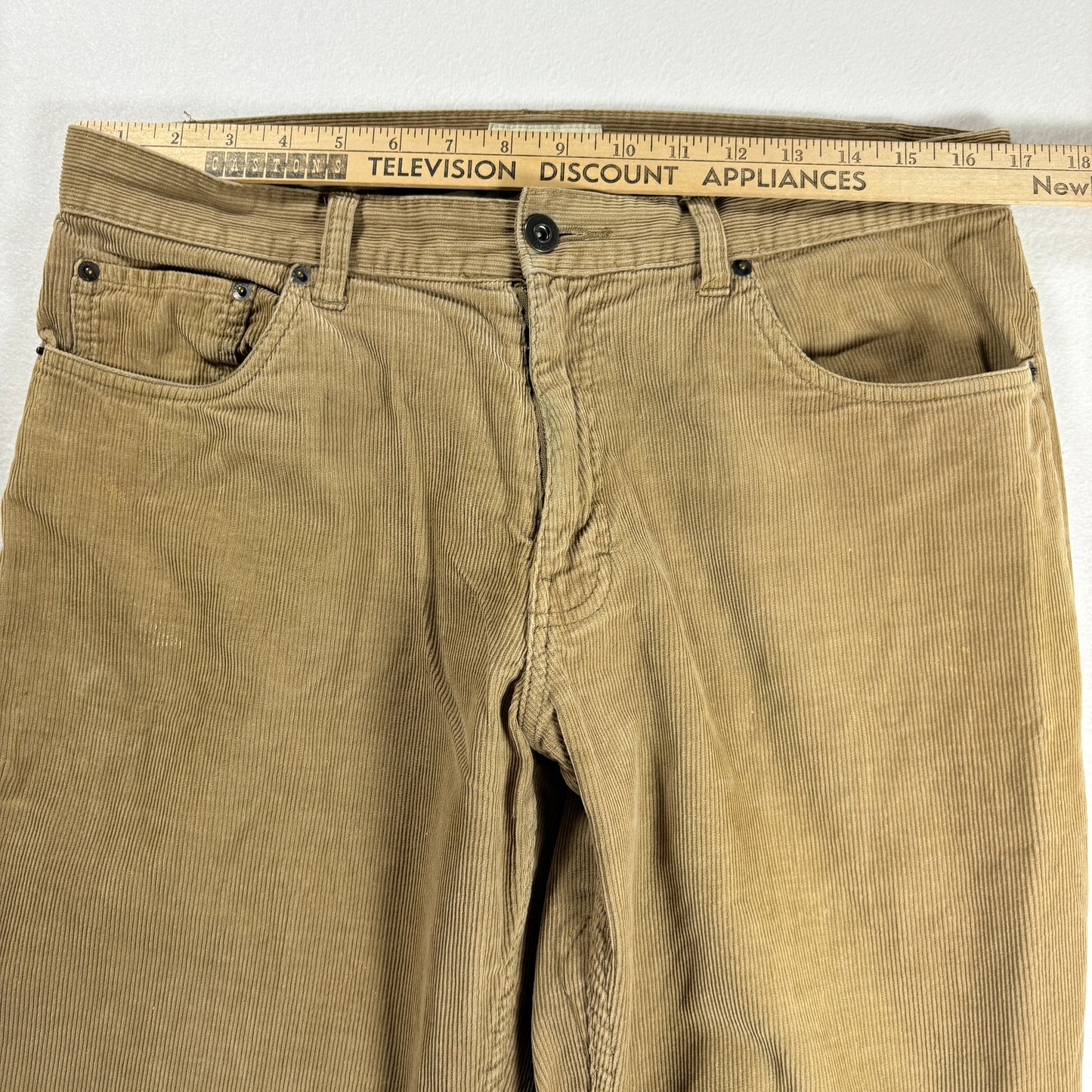 Branok Jeans Men’s 34x29 Tan Corduroy Baggy Straight Leg Pants Casual