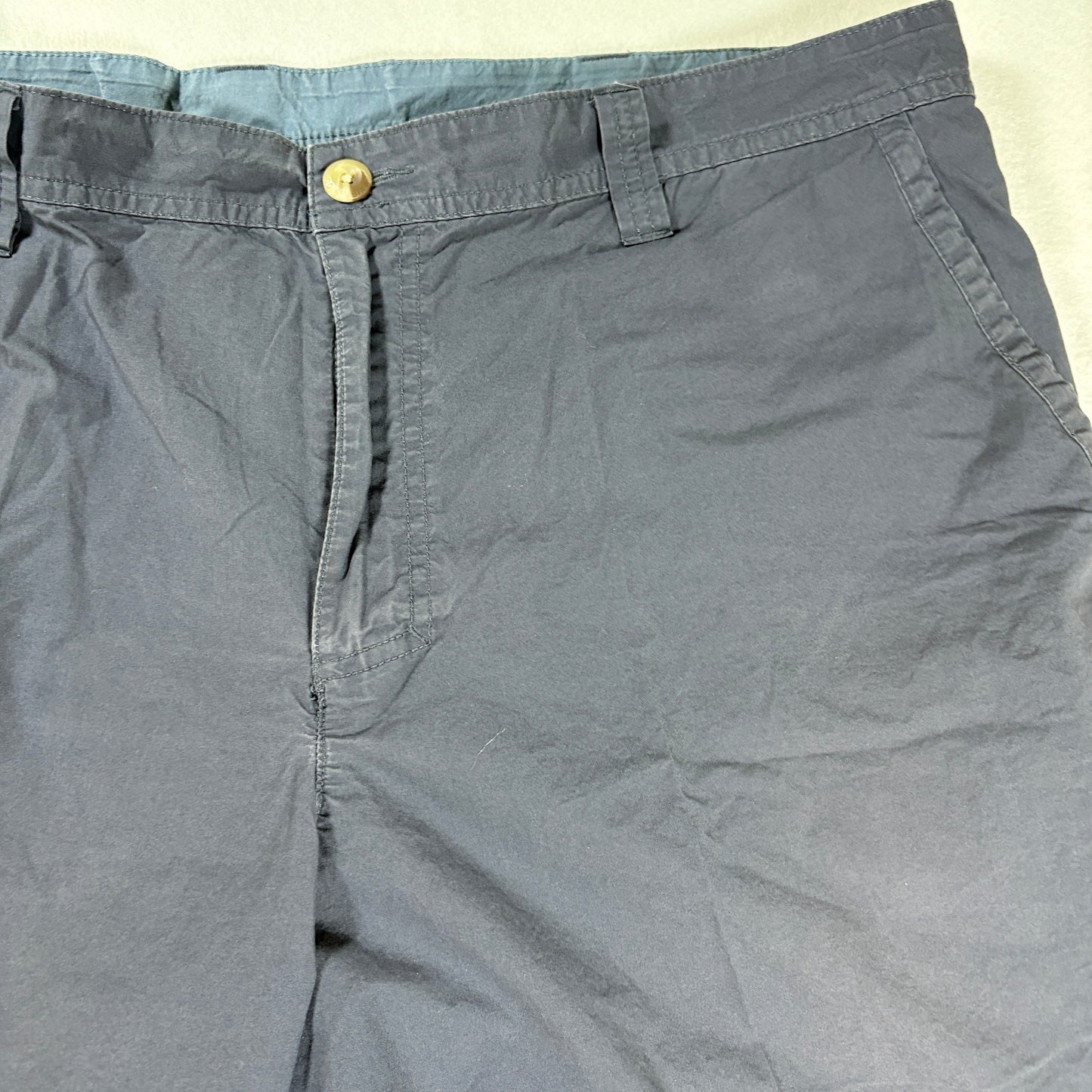 Columbia Shorts Men’s 40 Navy Blue Casual Outdoor Hiking Cotton Blend 10" Inseam