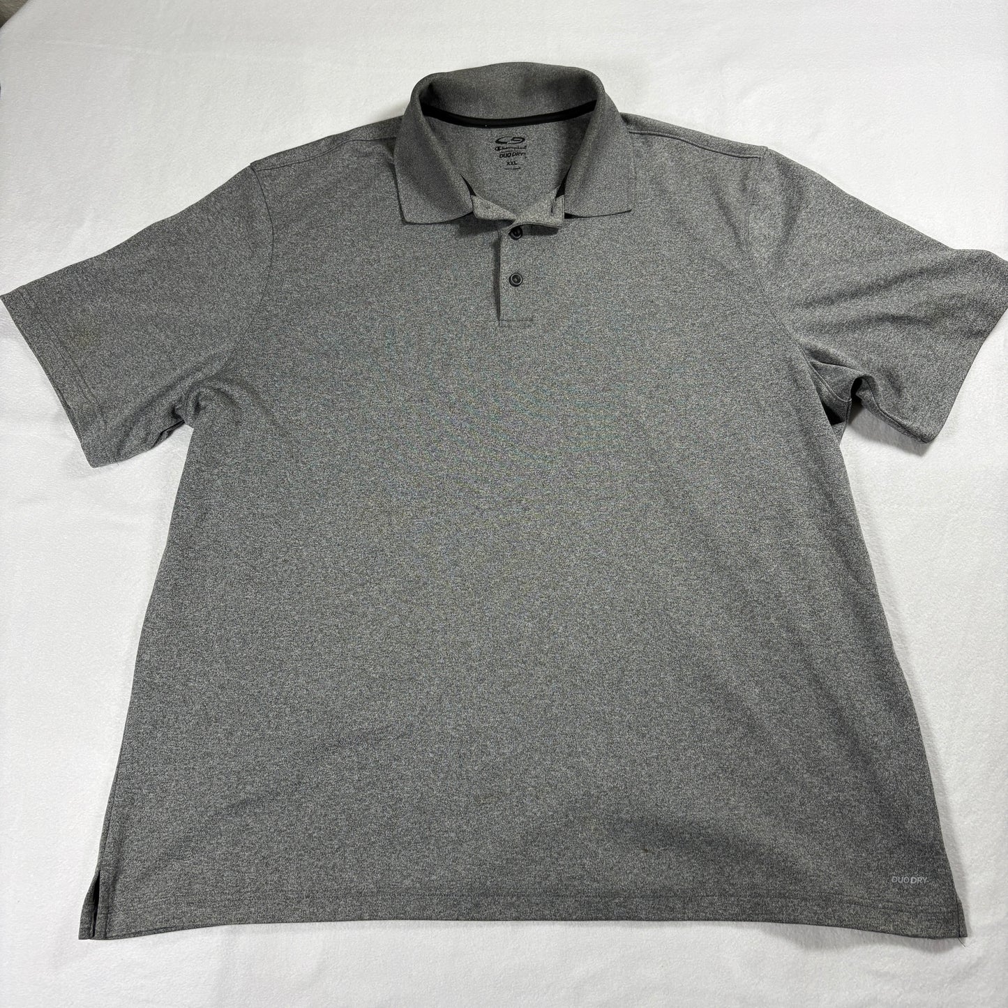 Champion Polo Shirt Mens XXL Gray DuoDry Performance Golf Athletic Top Tee Fit X