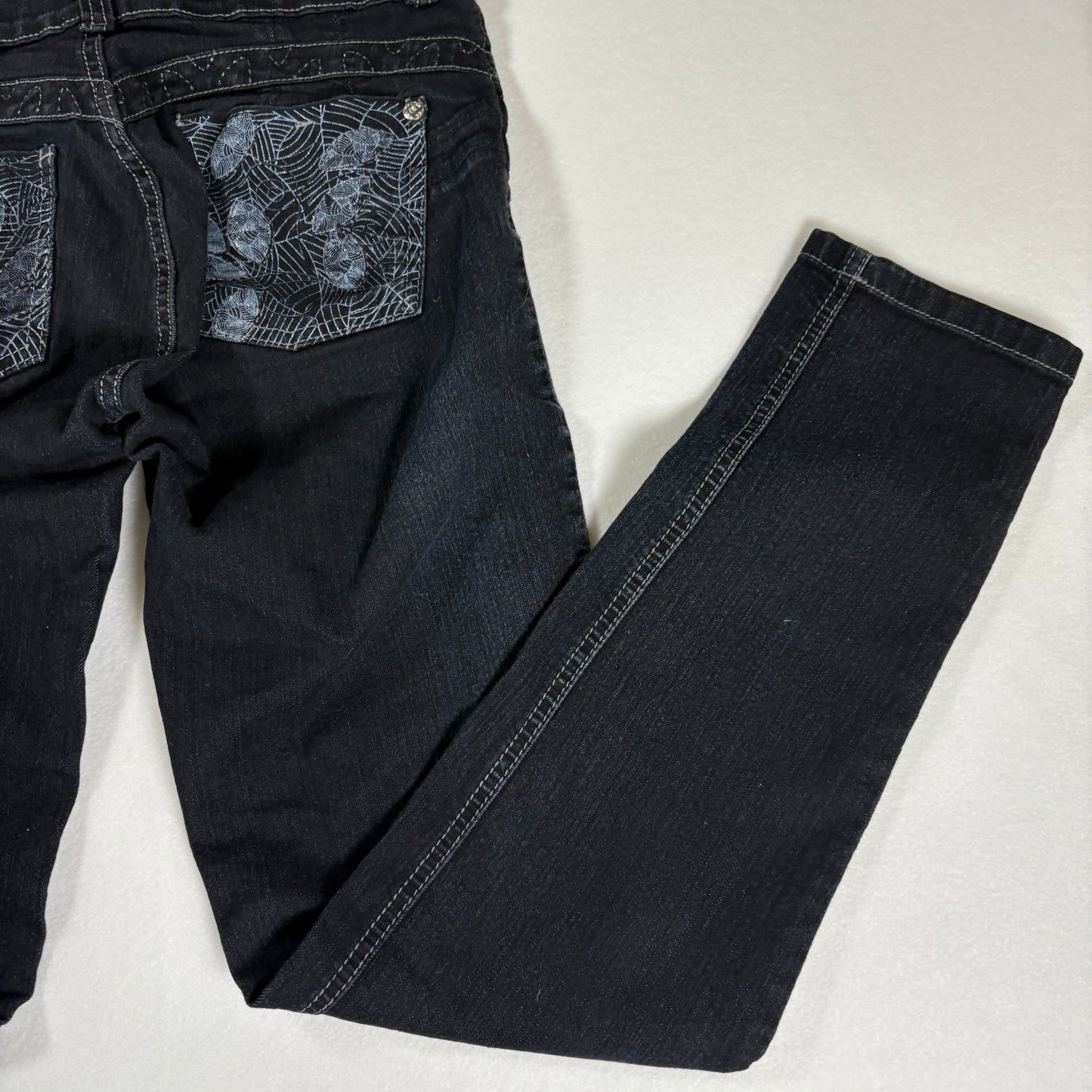 Colombian Jeans Women’s Black Denim Skinny Mid Rise Stretchy Dark Wash Pants
