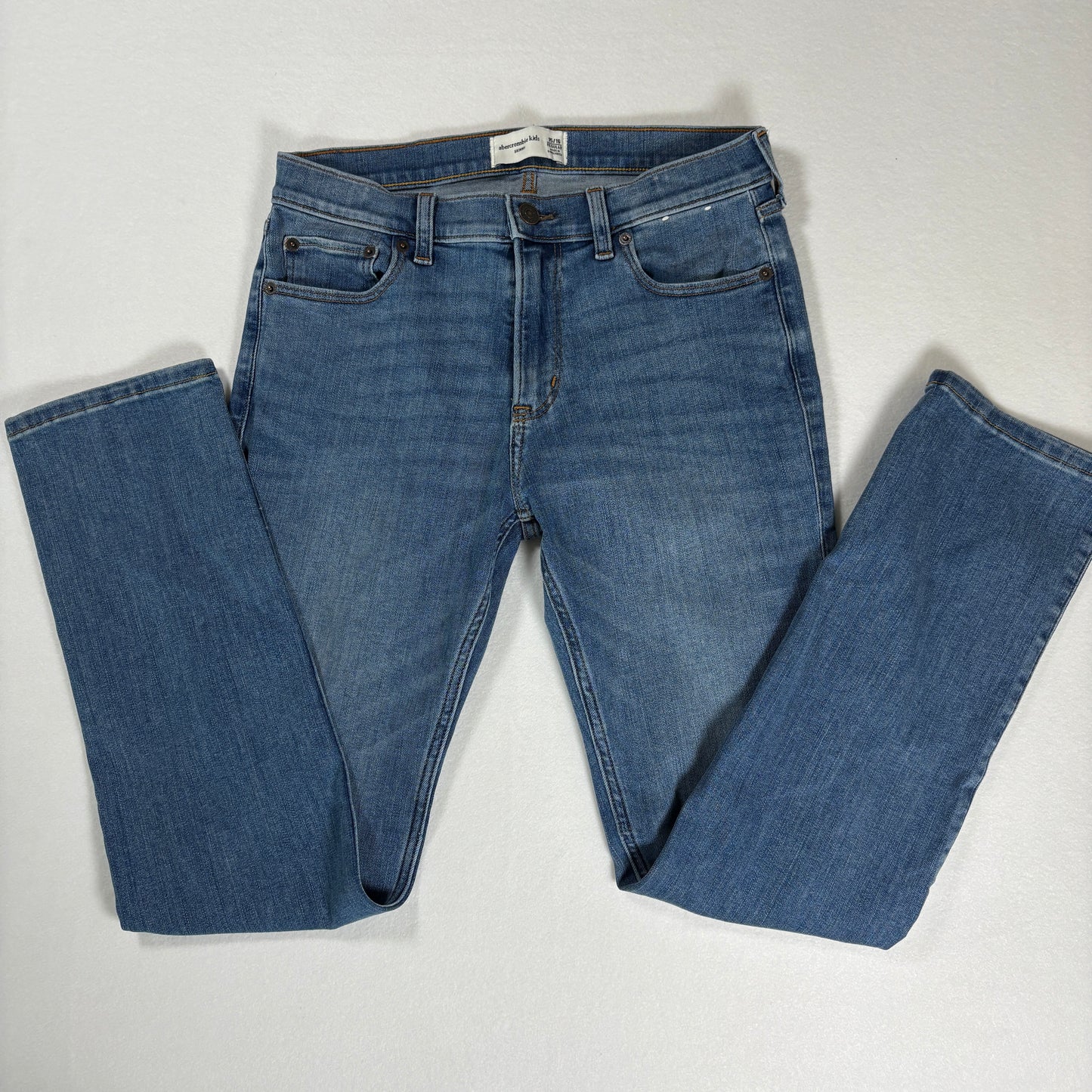 Abercrombie Kids Jeans 15/16 Blue Bootcut Distressed Stretch Denim Regular Fit
