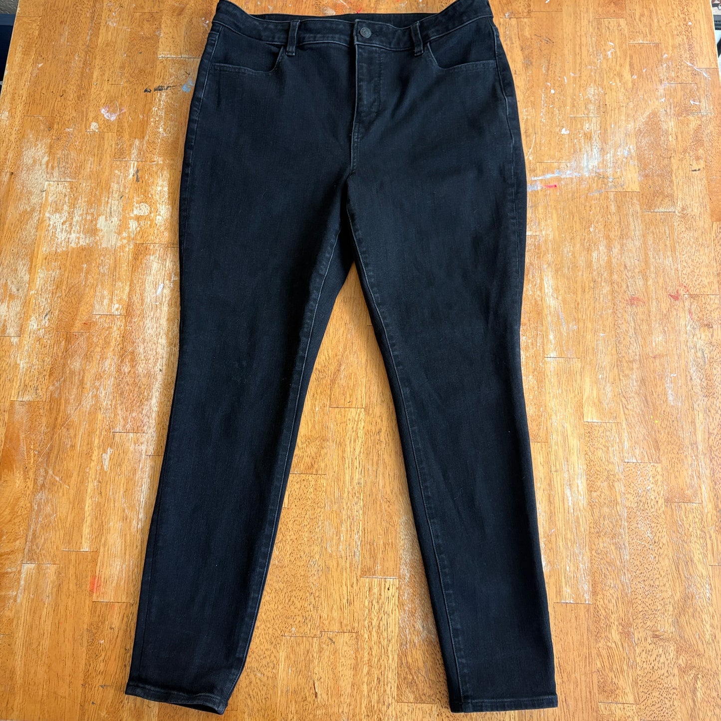 American Eagle Dream Stretch Women’s 16 Black Skinny Jeans High Rise Stretch