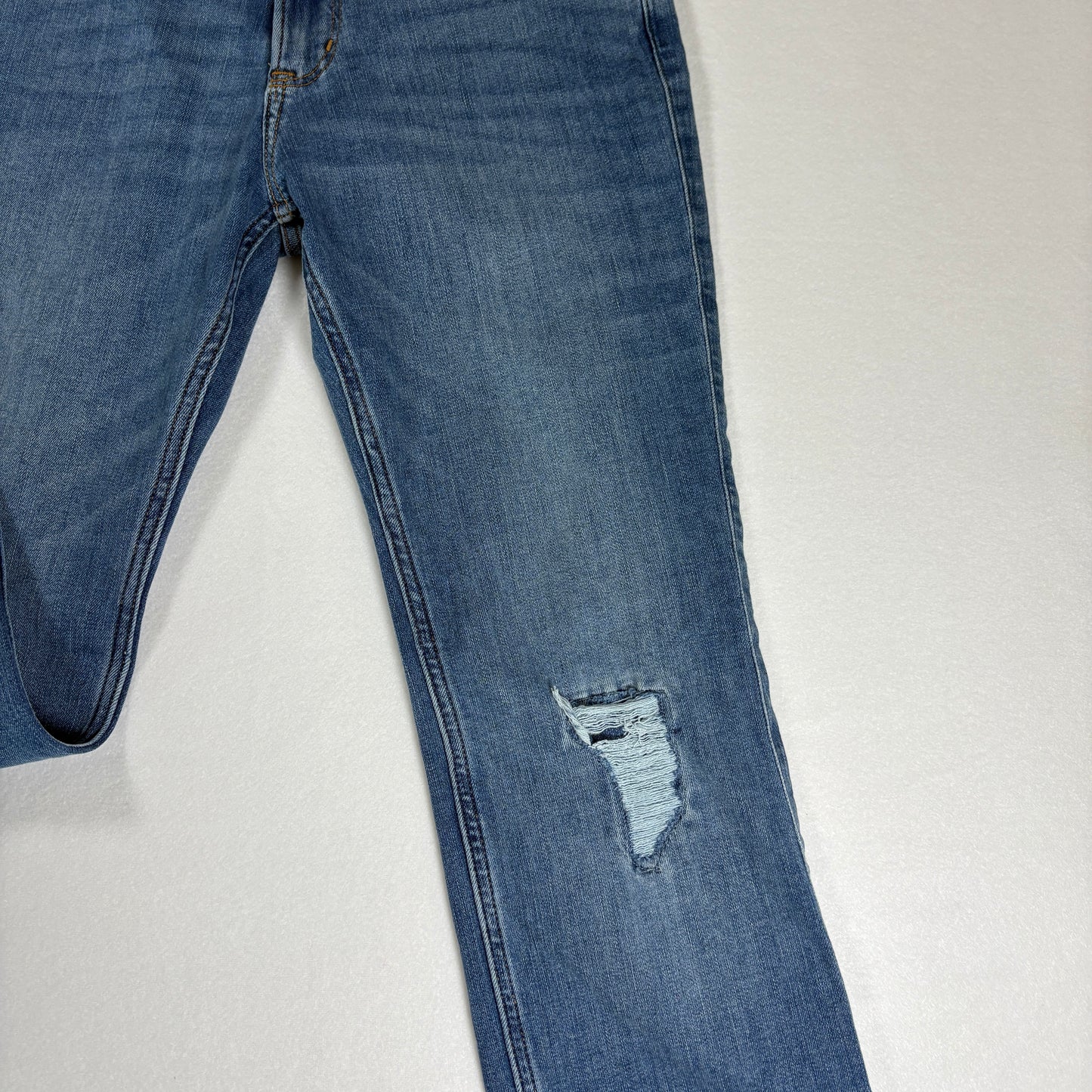 Abercrombie Kids Jeans 15/16 Blue Bootcut Distressed Stretch Denim Regular Fit