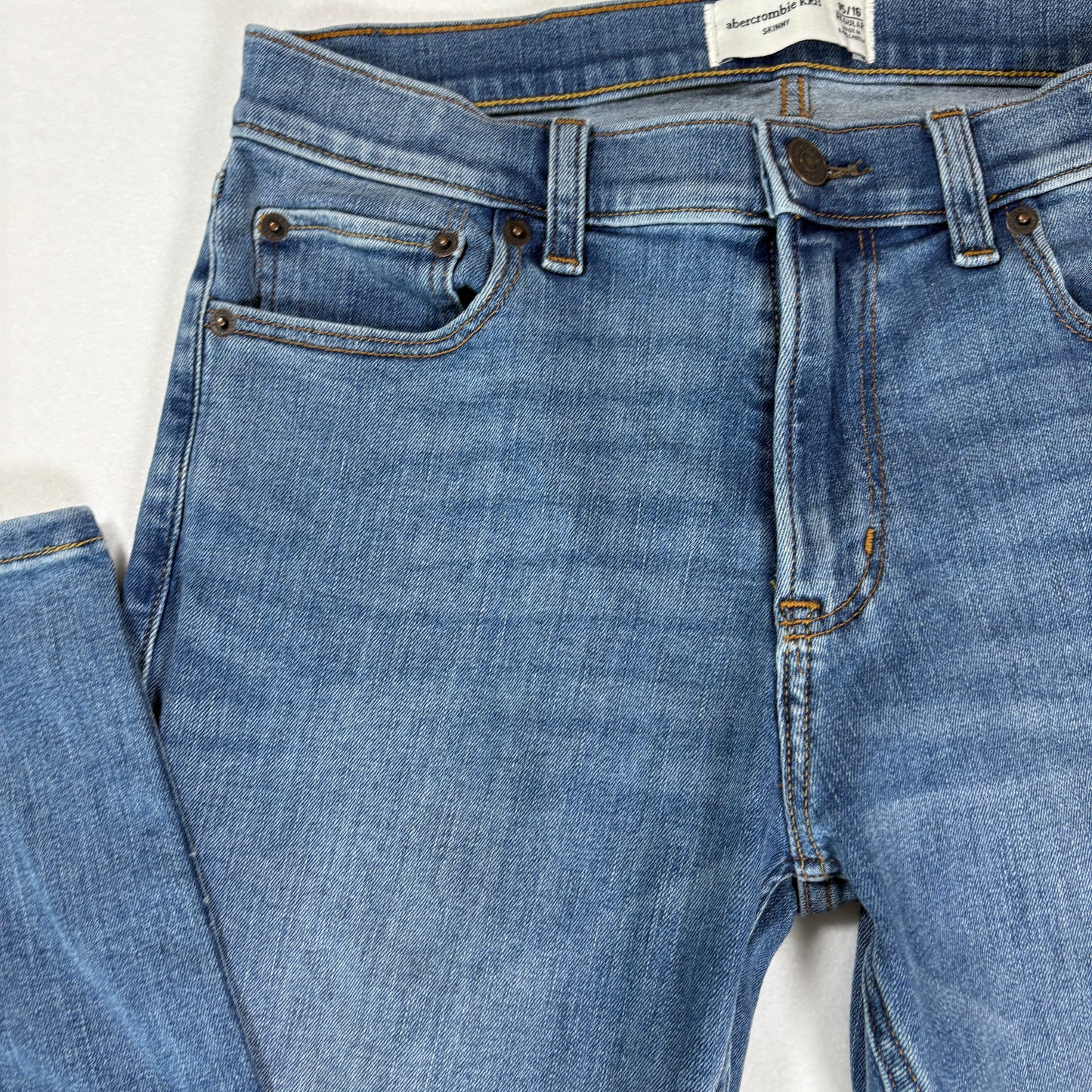 Abercrombie Kids Jeans 15/16 Blue Bootcut Distressed Stretch Denim Regular Fit
