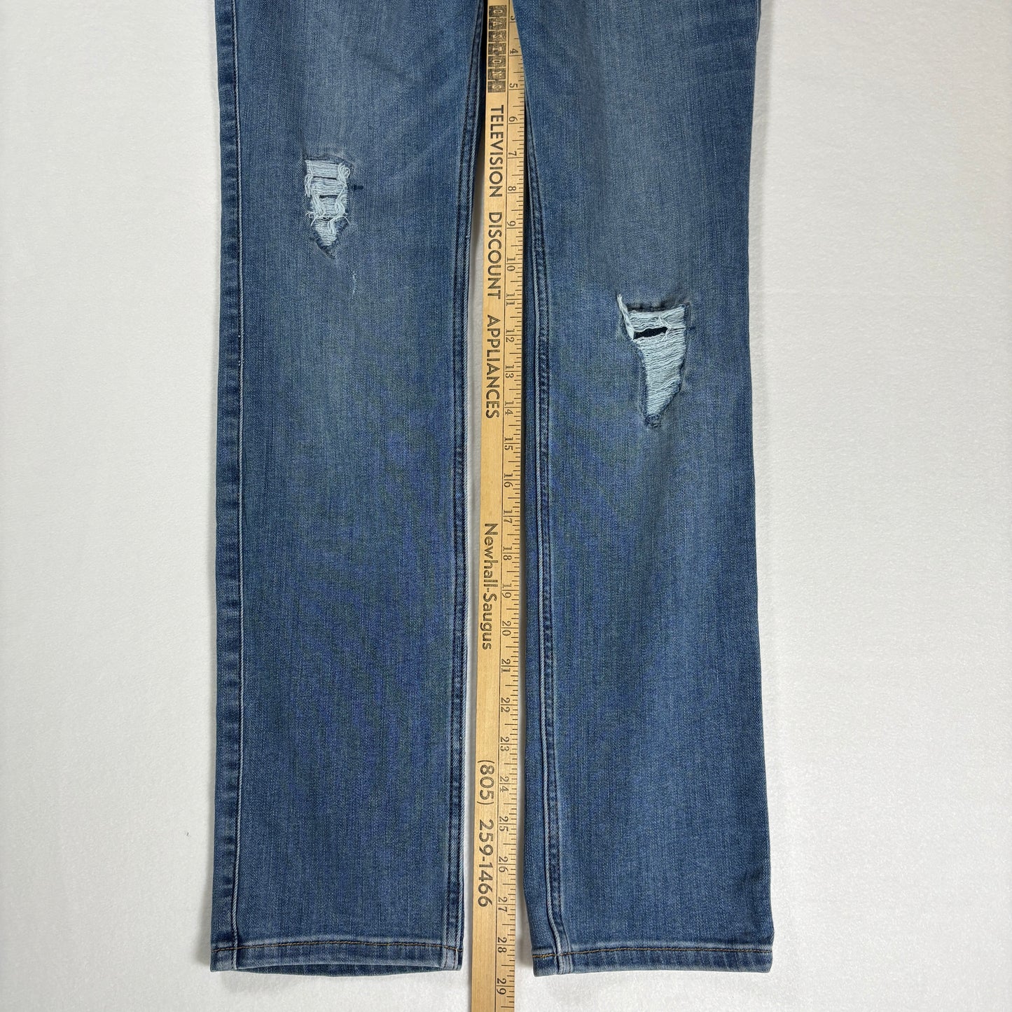 Abercrombie Kids Jeans 15/16 Blue Bootcut Distressed Stretch Denim Regular Fit