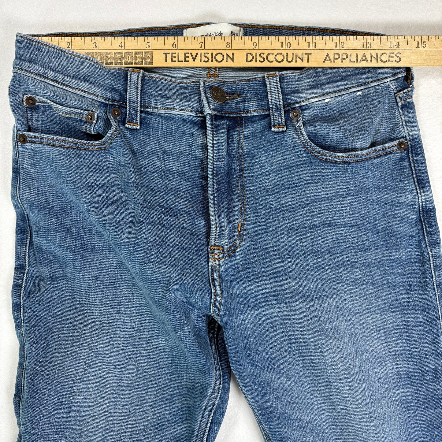 Abercrombie Kids Jeans 15/16 Blue Bootcut Distressed Stretch Denim Regular Fit