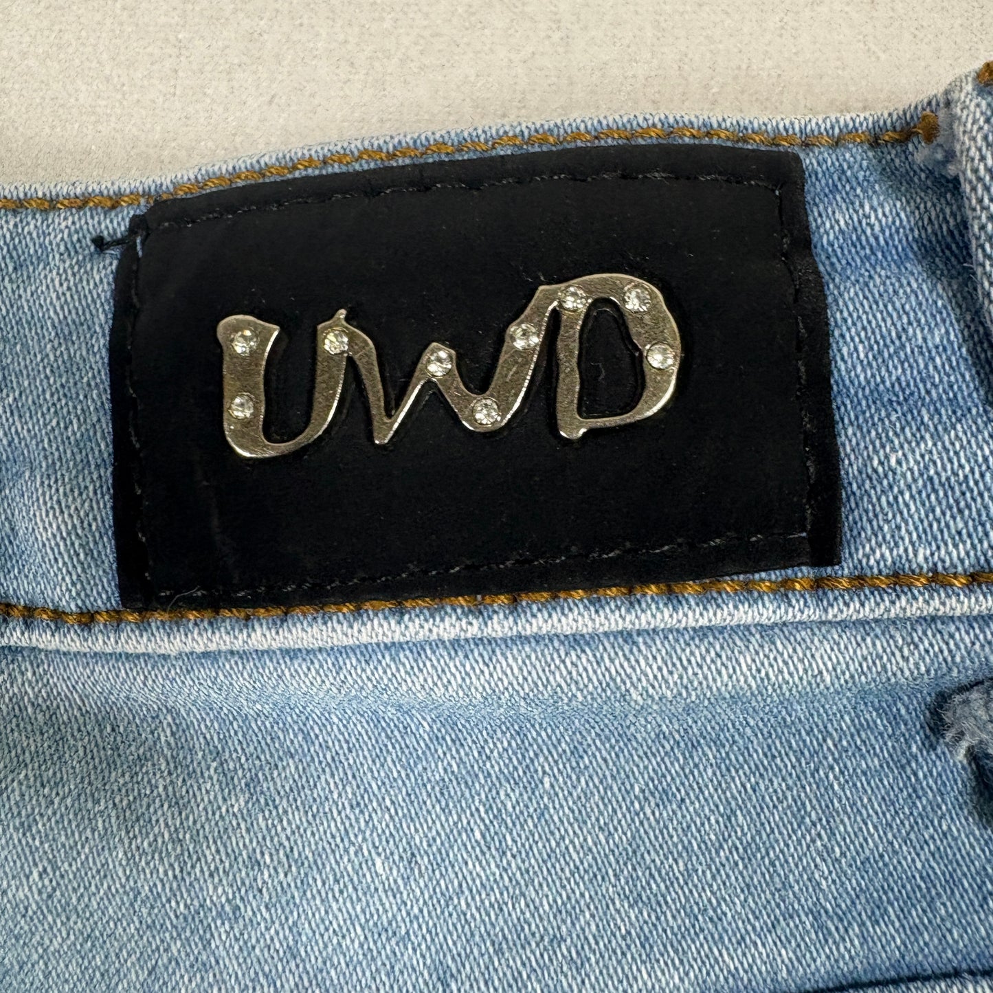 U-WiD womens jeans 15 light wash blue denim high rise stretch Y2K 90s grunge