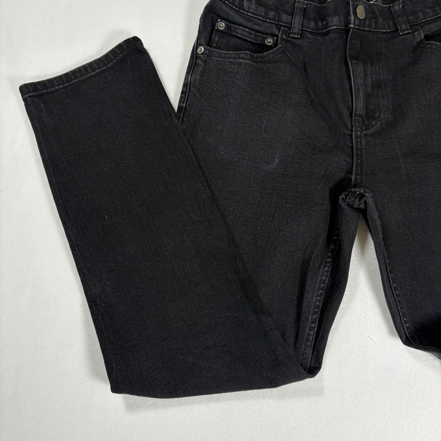 Wonder Nation Jeans Boys 16 Black Bootcut Straight Stretch Youth Denim Pants