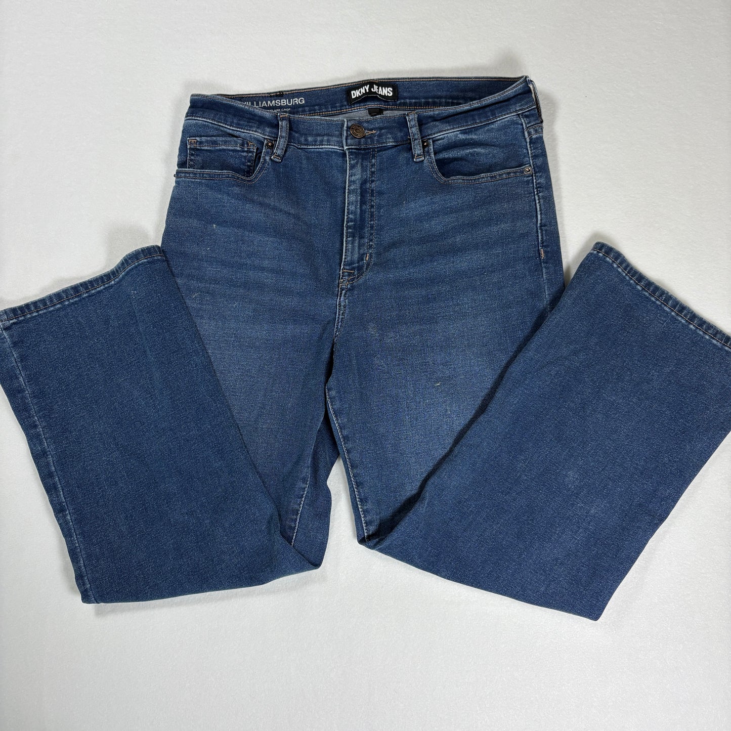 DKNY Jeans Women’s 12/31 Williamsburg High Rise Flare Blue Denim Pants
