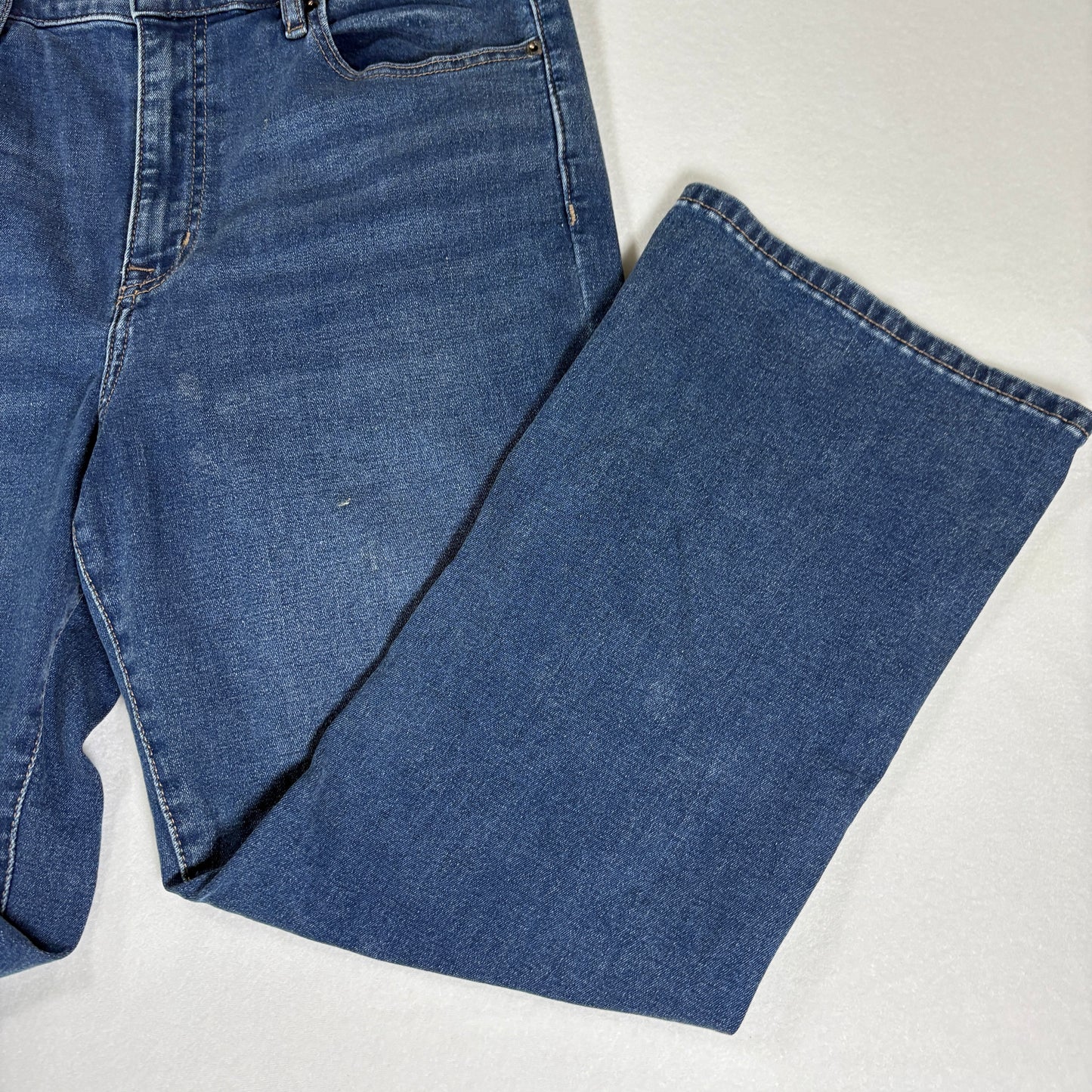 DKNY Jeans Women’s 12/31 Williamsburg High Rise Flare Blue Denim Pants
