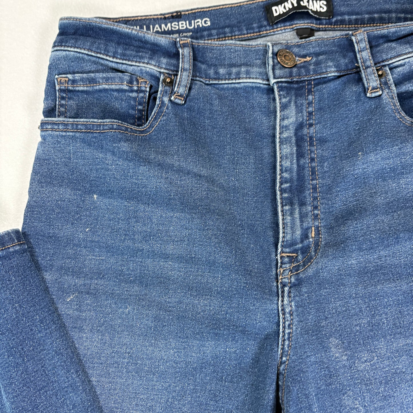 DKNY Jeans Women’s 12/31 Williamsburg High Rise Flare Blue Denim Pants
