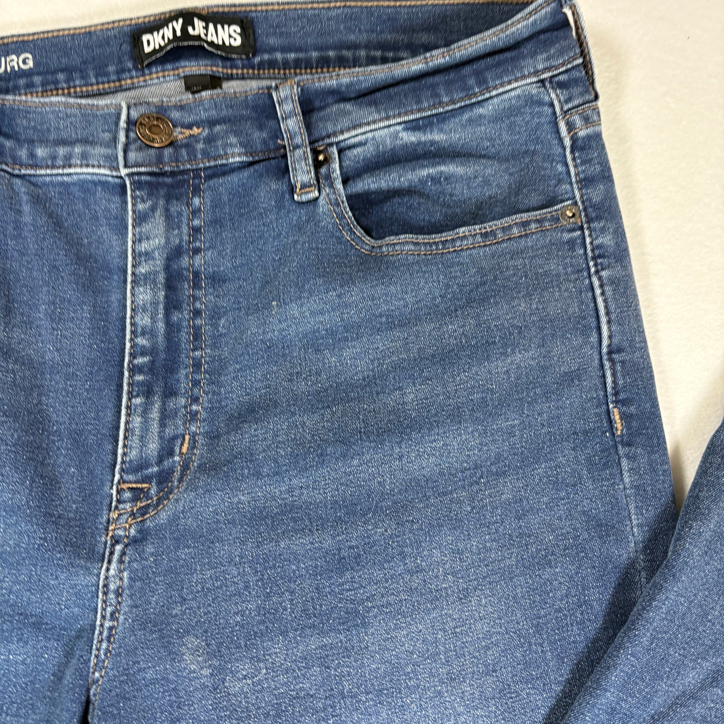 DKNY Jeans Women’s 12/31 Williamsburg High Rise Flare Blue Denim Pants