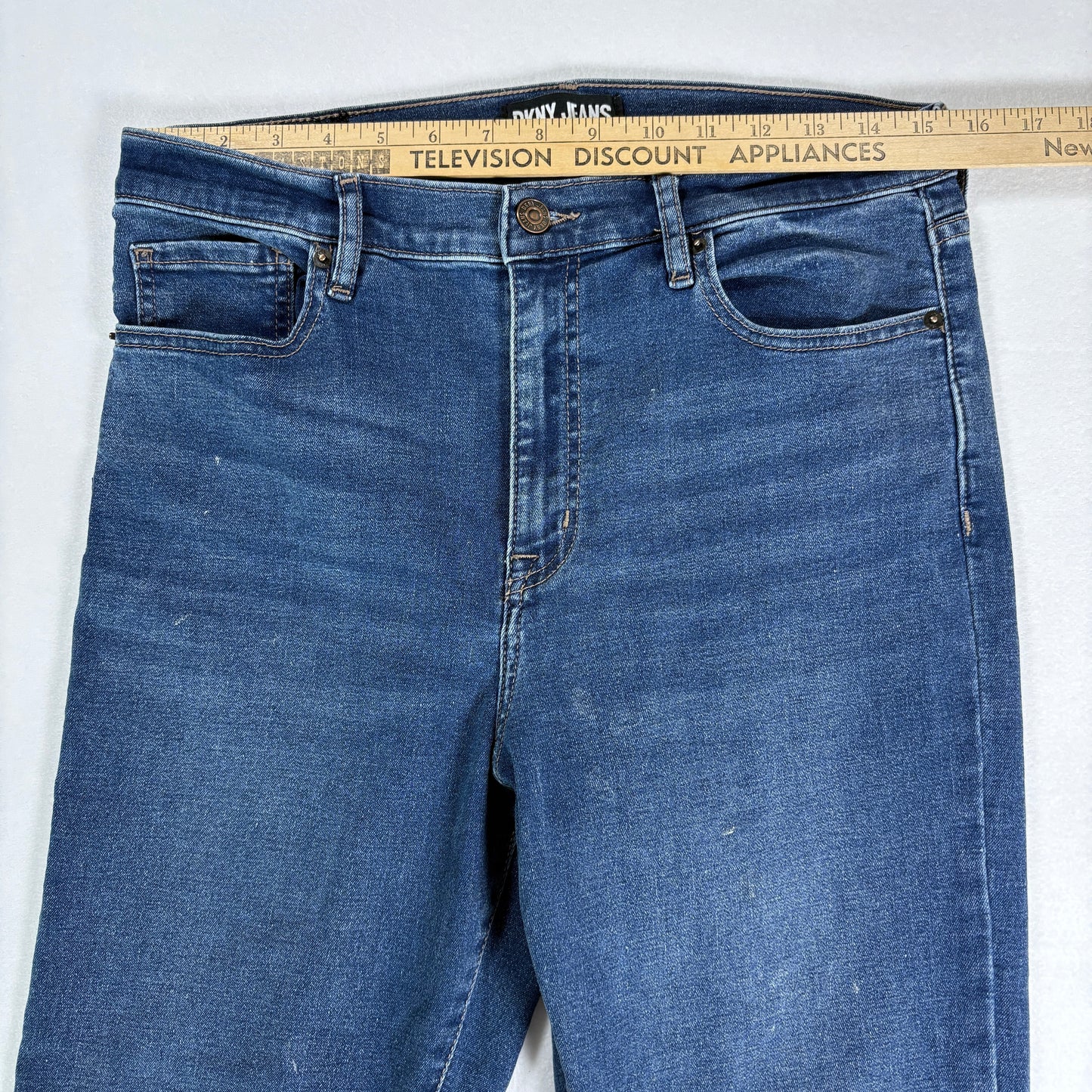 DKNY Jeans Women’s 12/31 Williamsburg High Rise Flare Blue Denim Pants